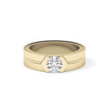 Round Cut 0.59 Carat Moissanite Men's Wedding Band – Tenison Setting & Solitaire Style in Gold 9