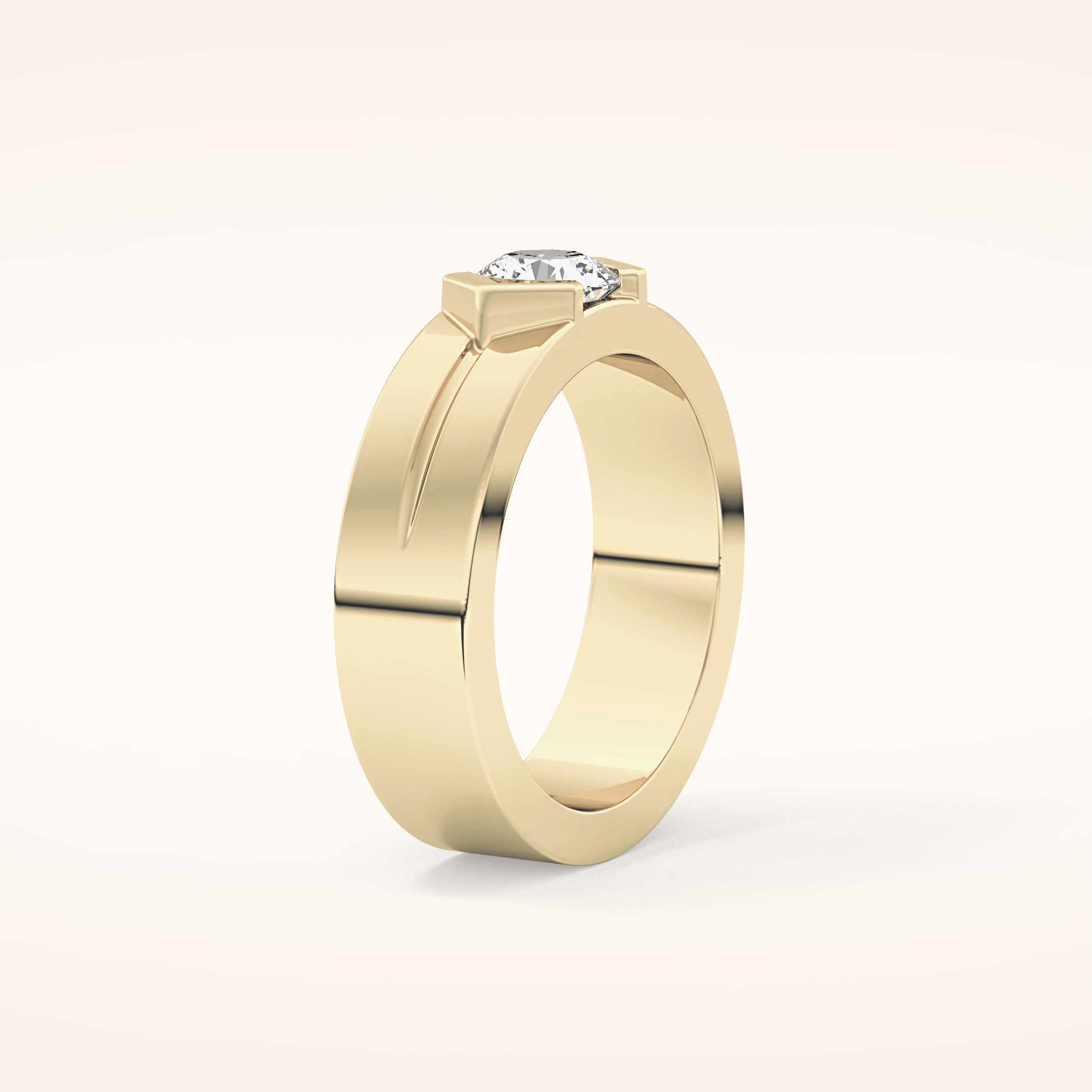 0.59 TCW Round Shaped Moissanite Wedding Band