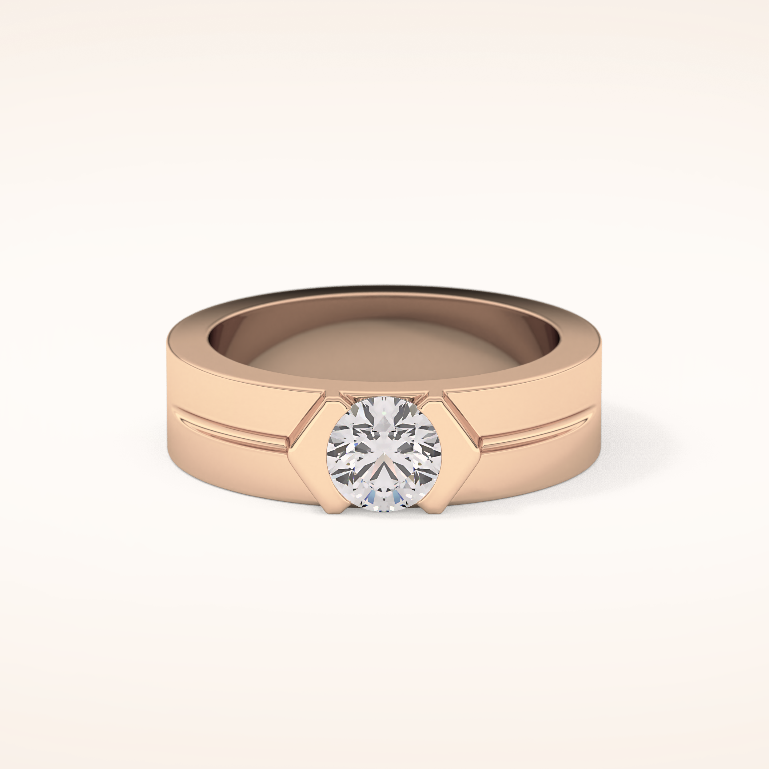 0.59 TCW Round Shaped Moissanite Wedding Band