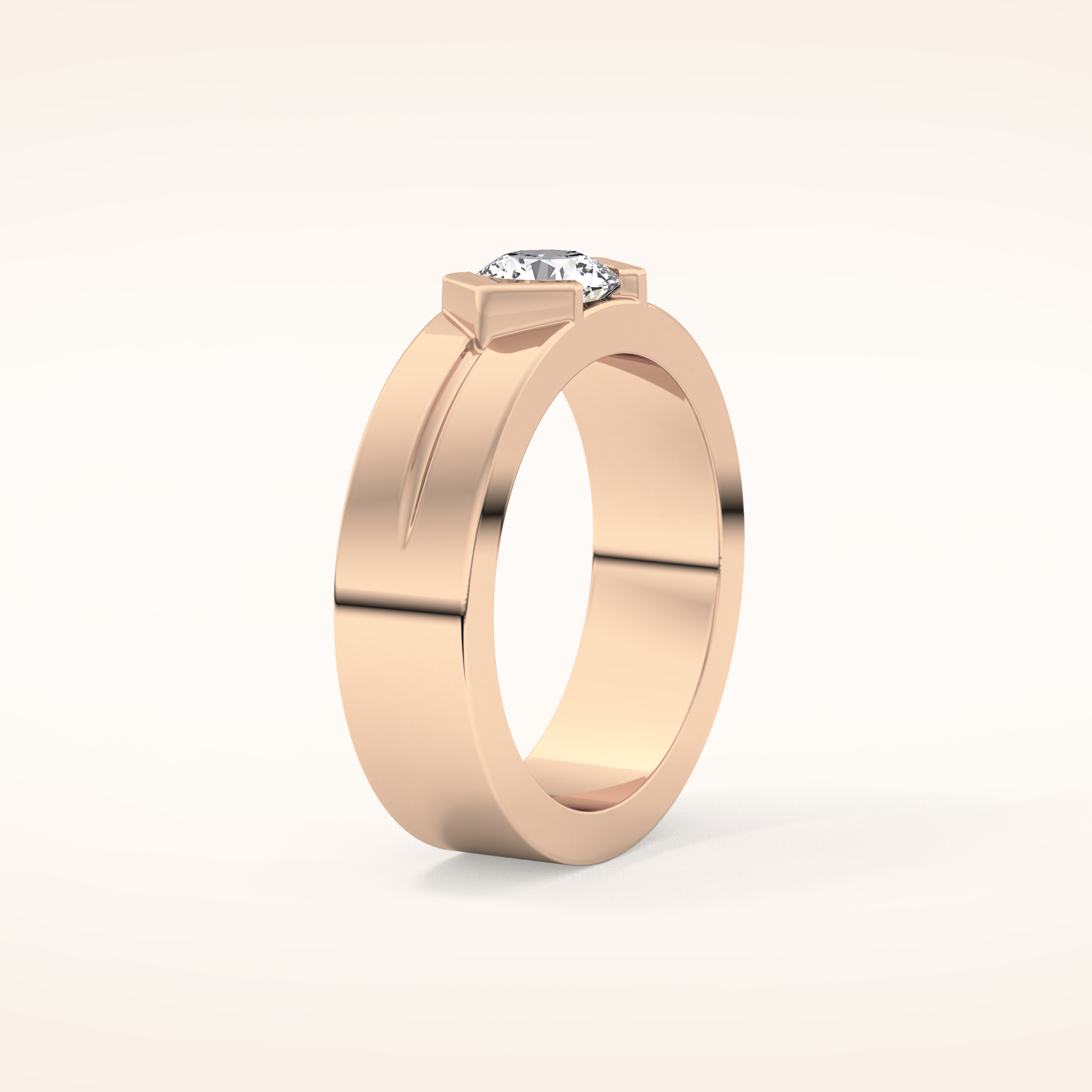 0.59 TCW Round Shaped Moissanite Wedding Band