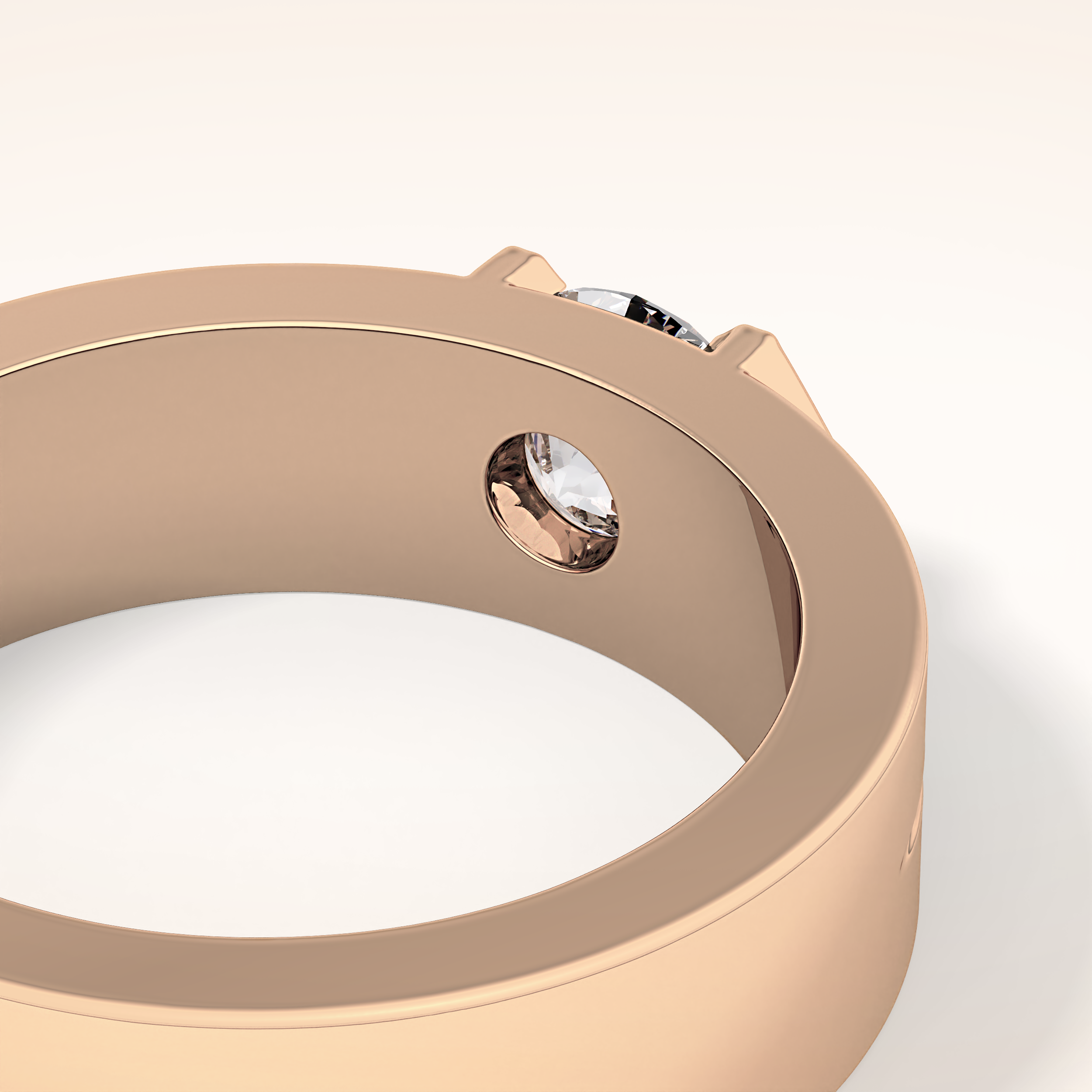 0.59 TCW Round Shaped Moissanite Wedding Band