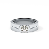 Round Cut 0.59 Carat Moissanite Men's Wedding Band – Tenison Setting & Solitaire Style in Gold 1