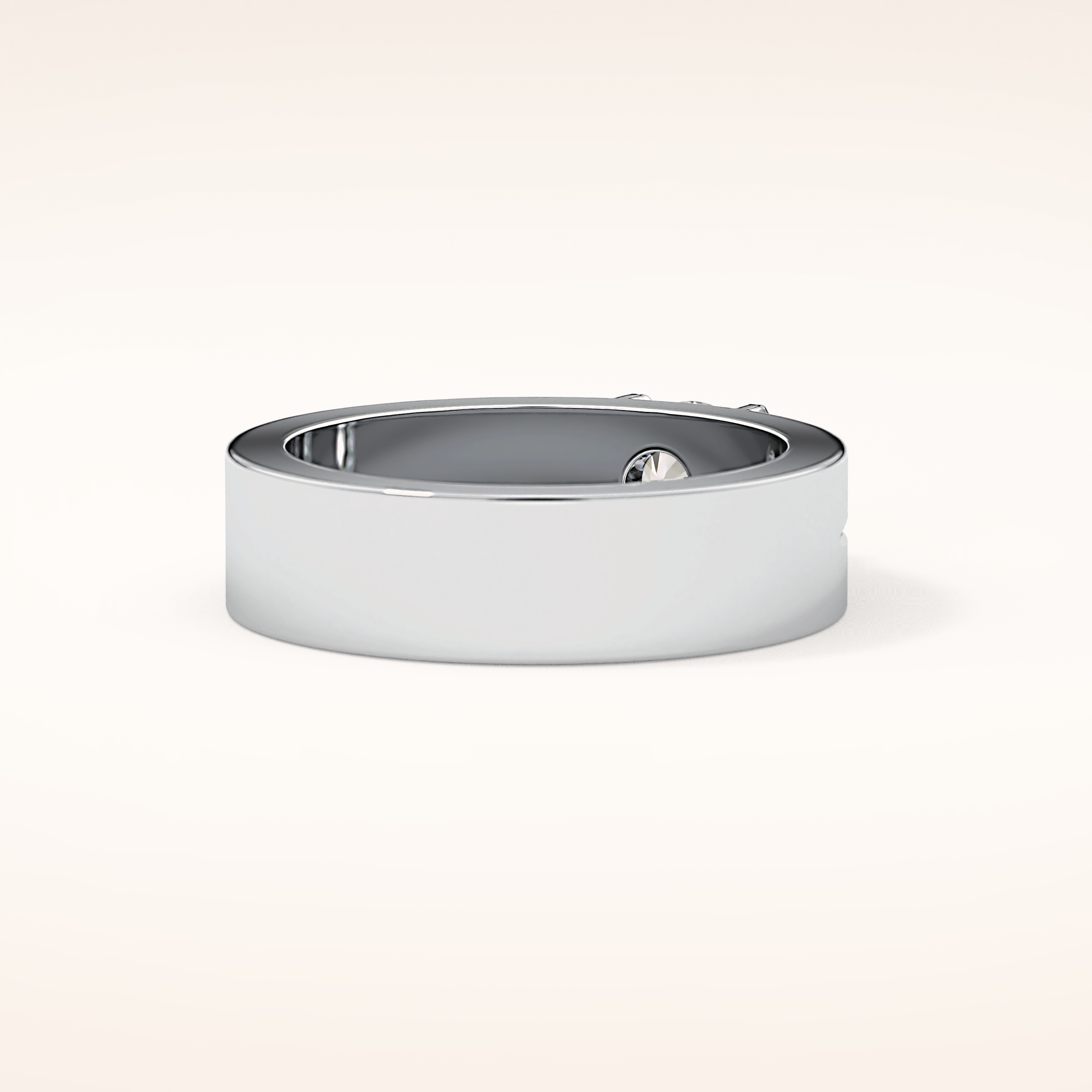 0.59 TCW Round Shaped Moissanite Wedding Band