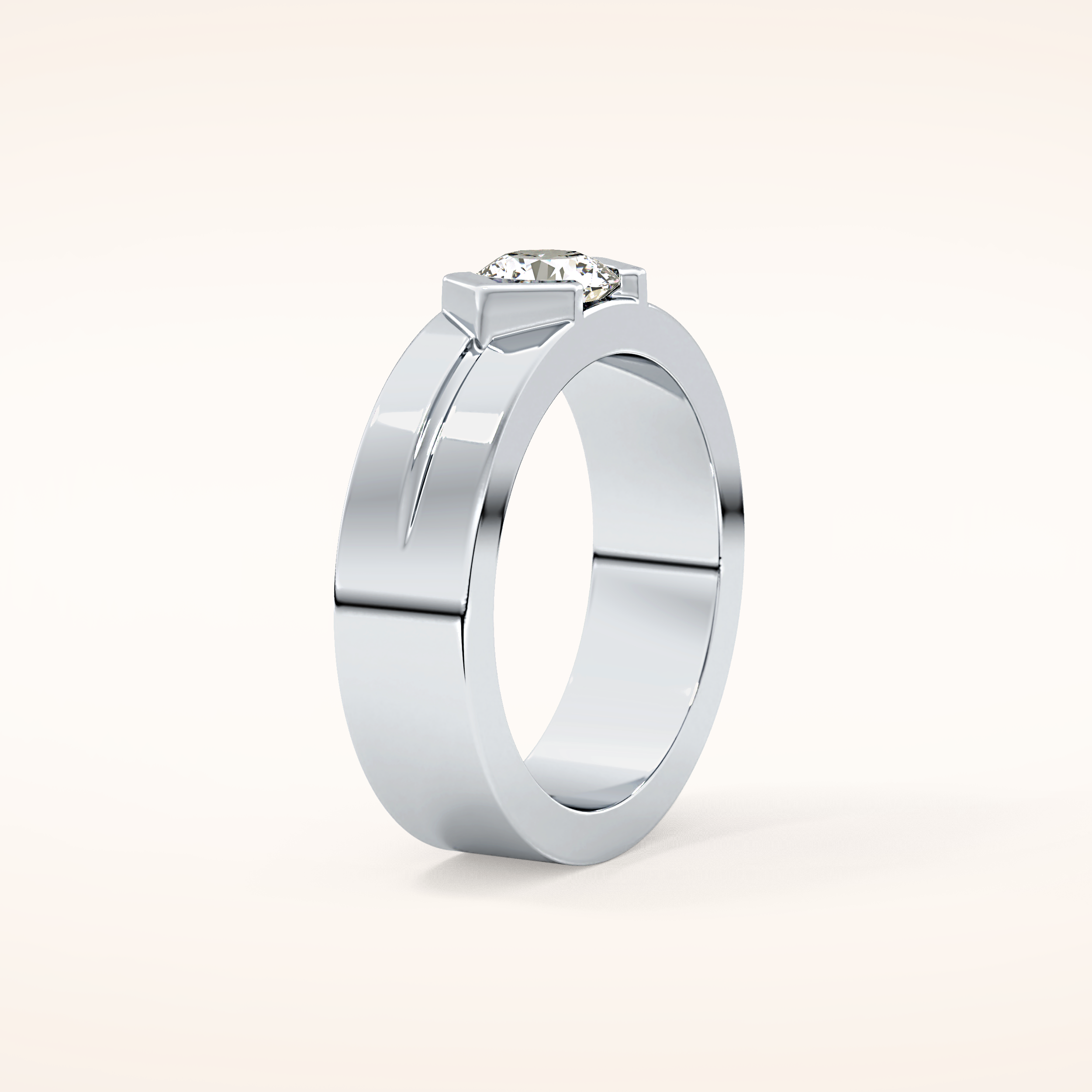 0.59 TCW Round Shaped Moissanite Wedding Band