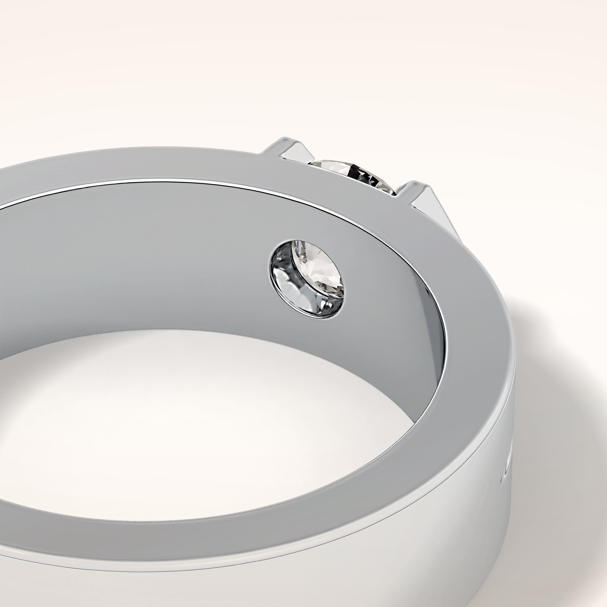 0.59 TCW Round Shaped Moissanite Wedding Band