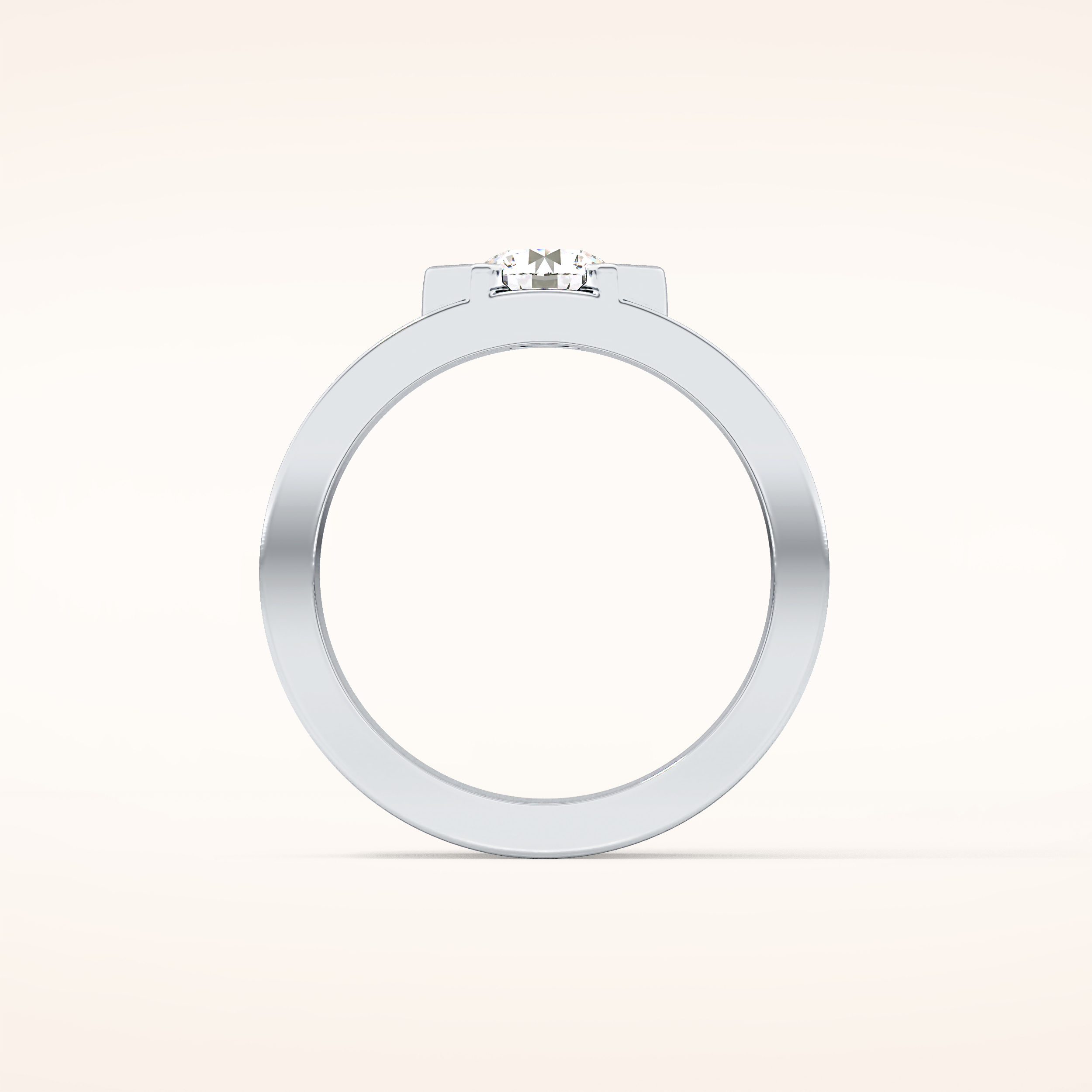 0.59 TCW Round Shaped Moissanite Wedding Band