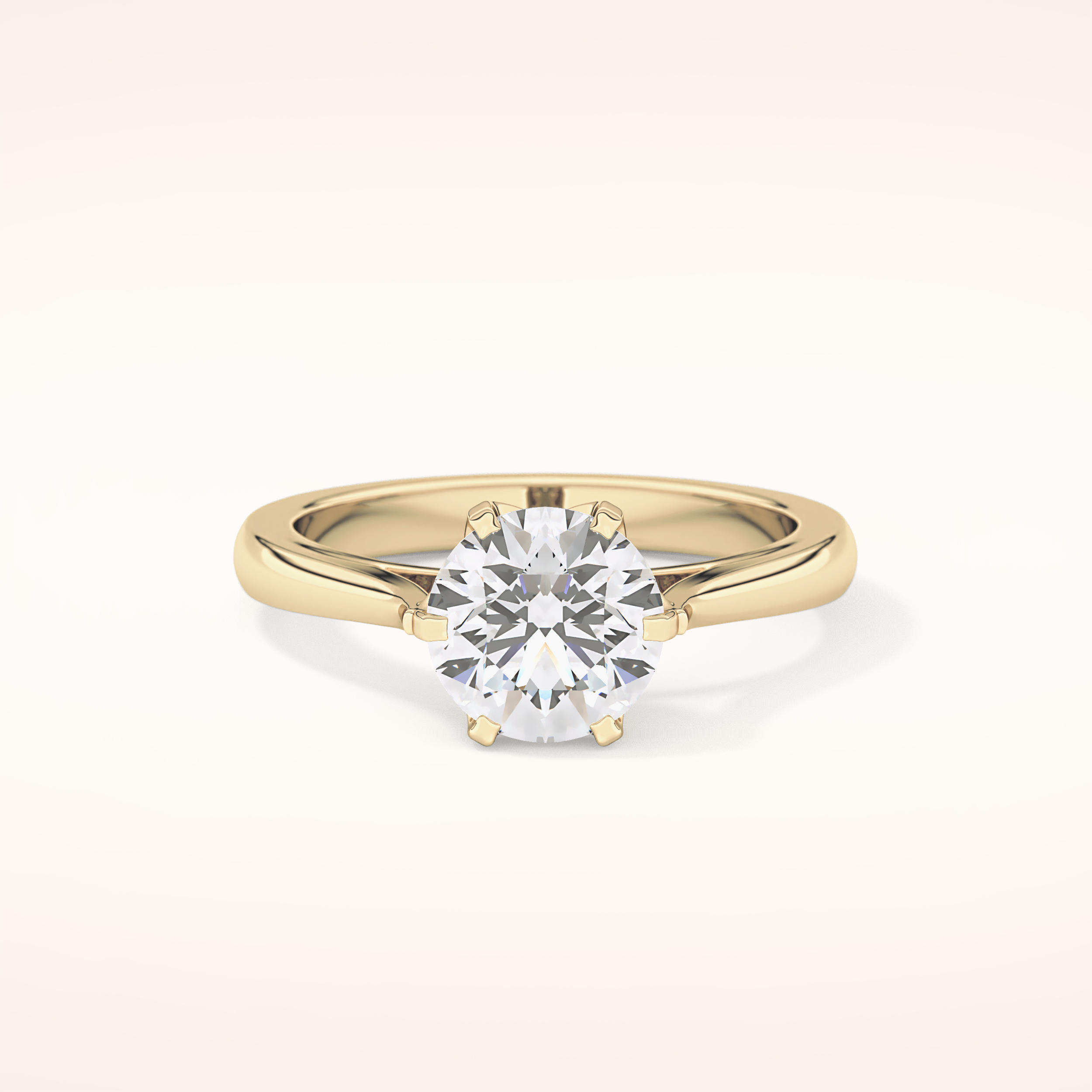 1.62 CT Round Shaped Solitaire Moissanite Engagement Ring