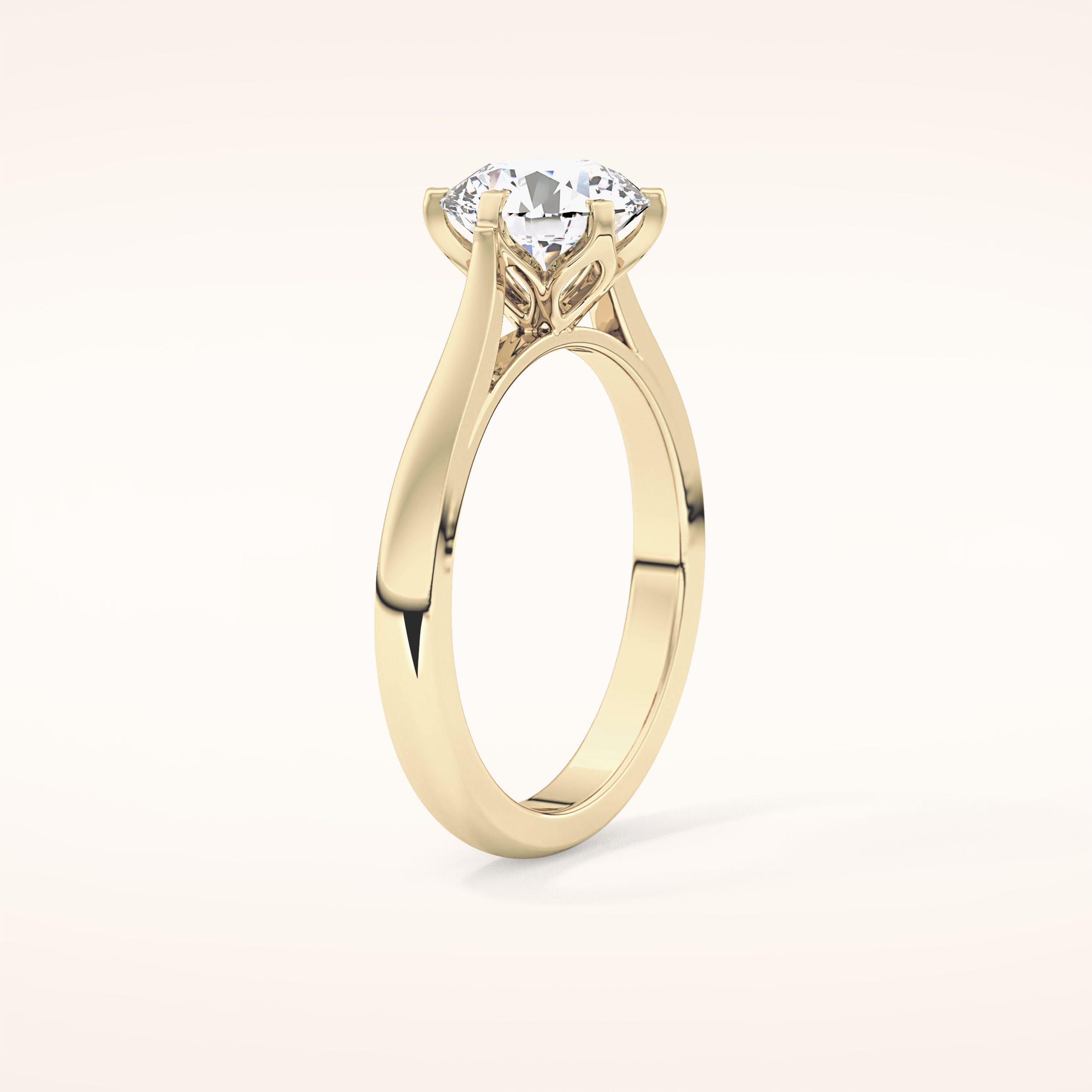 1.62 CT Round Shaped Solitaire Moissanite Engagement Ring