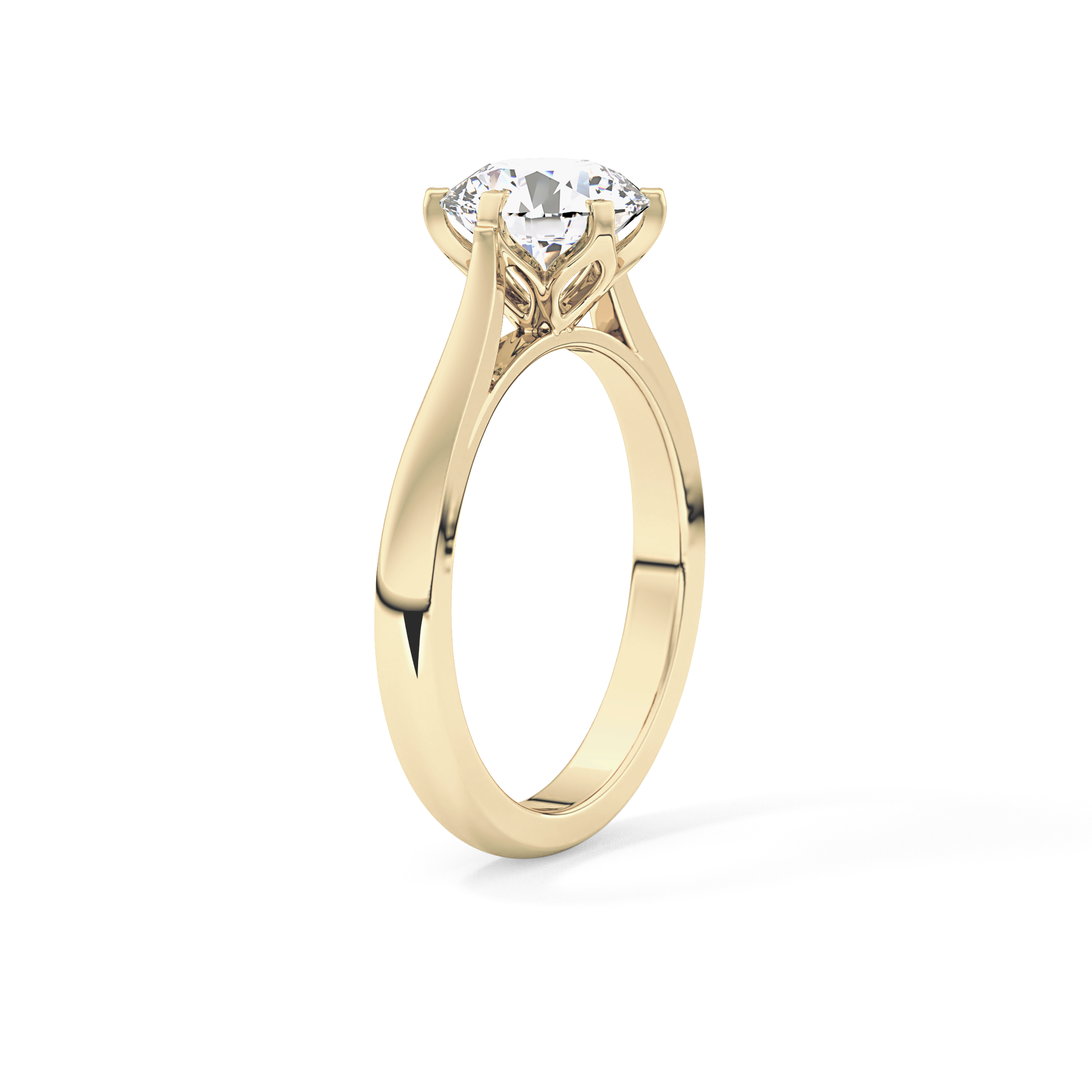 Round Solitaire Lab Grown Diamond Engagement Ring