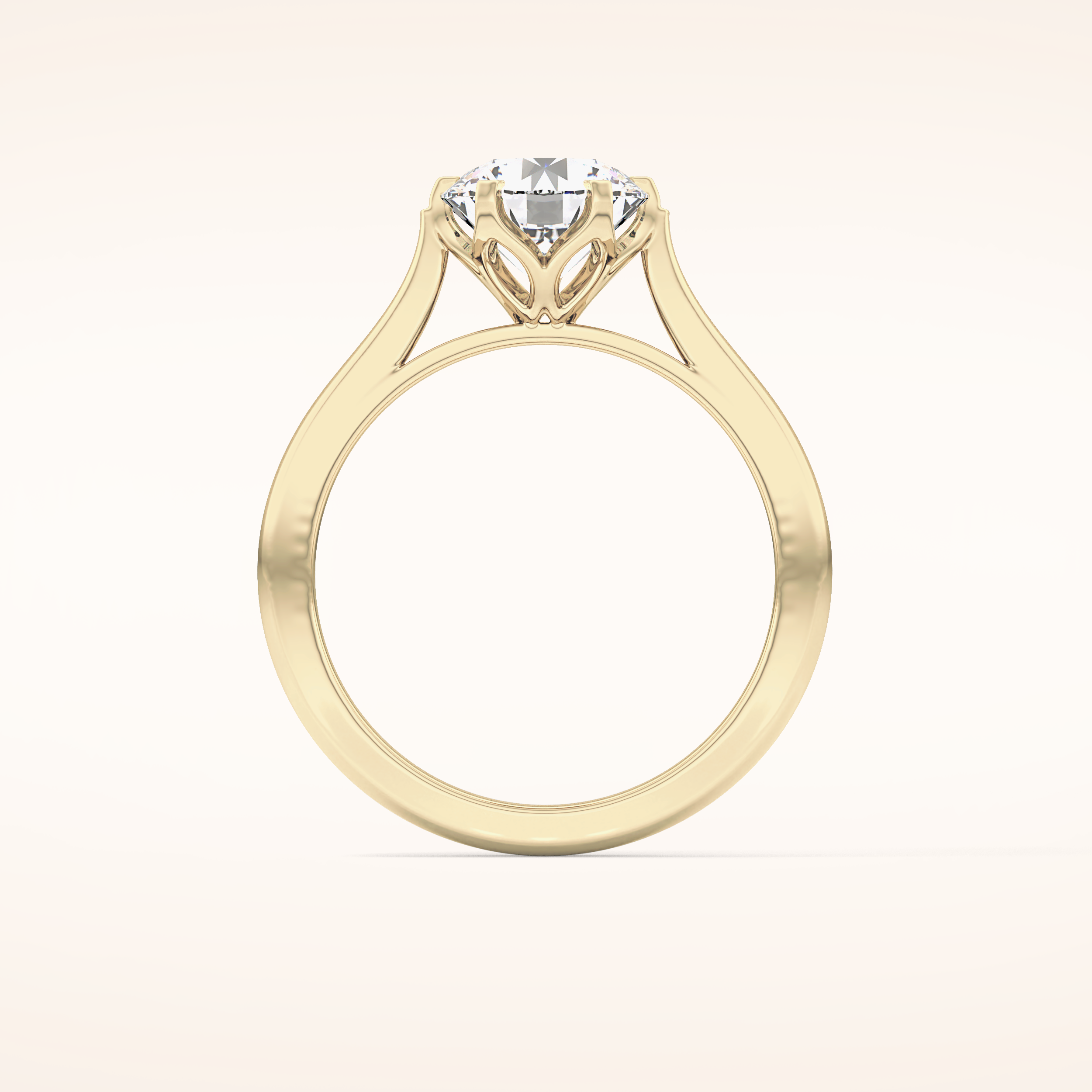 1.62 CT Round Shaped Solitaire Moissanite Engagement Ring