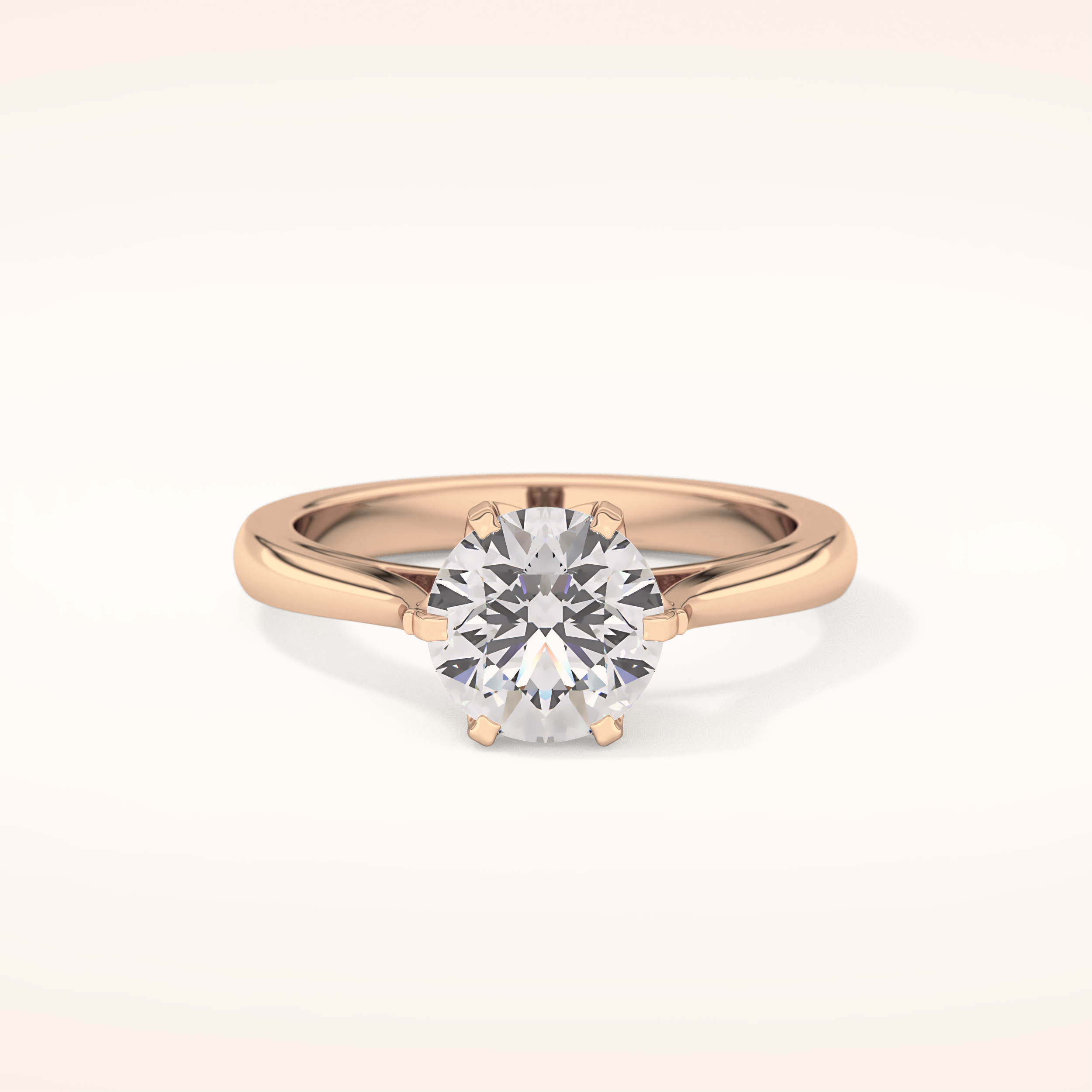 1.62 CT Round Shaped Solitaire Moissanite Engagement Ring