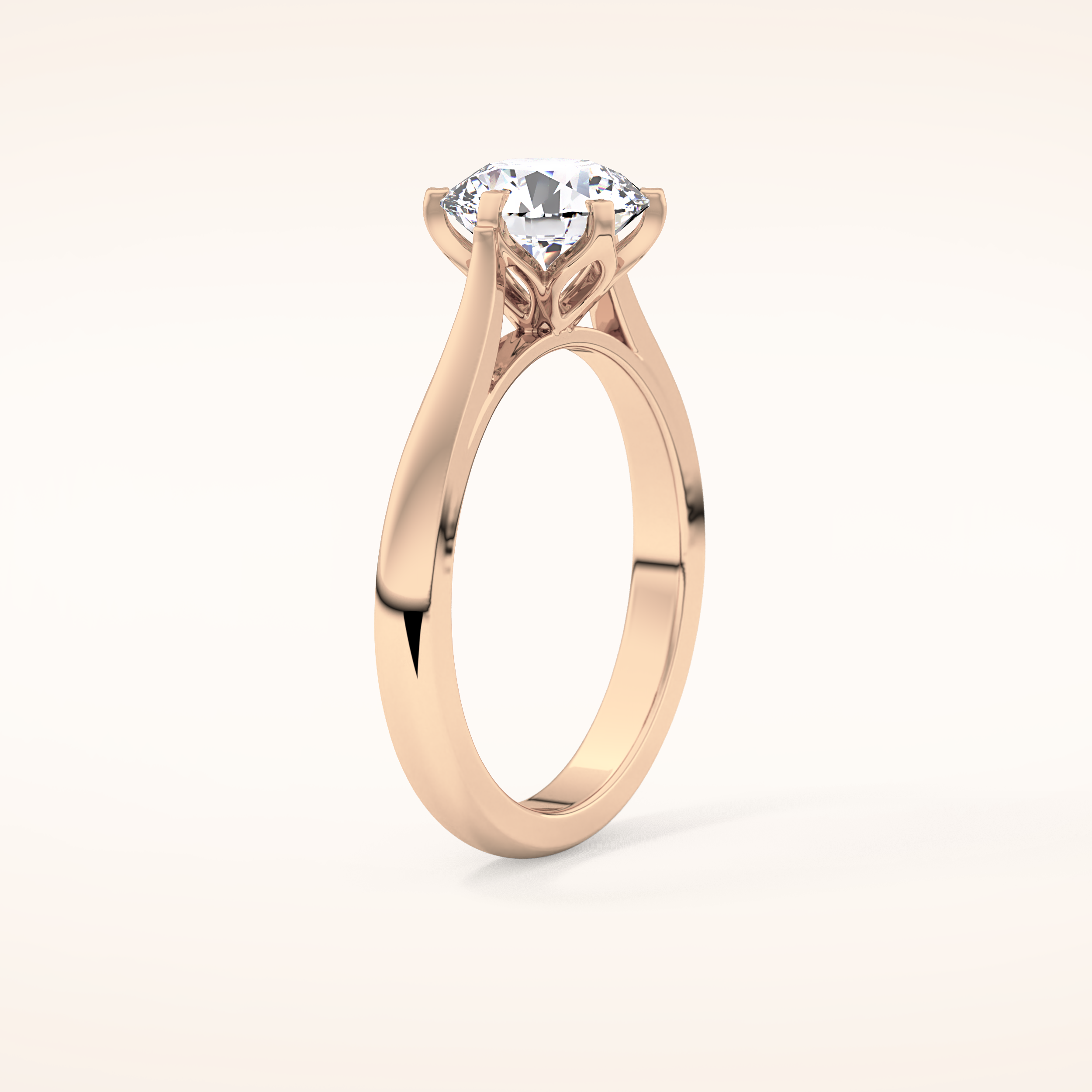 1.62 CT Round Shaped Solitaire Moissanite Engagement Ring