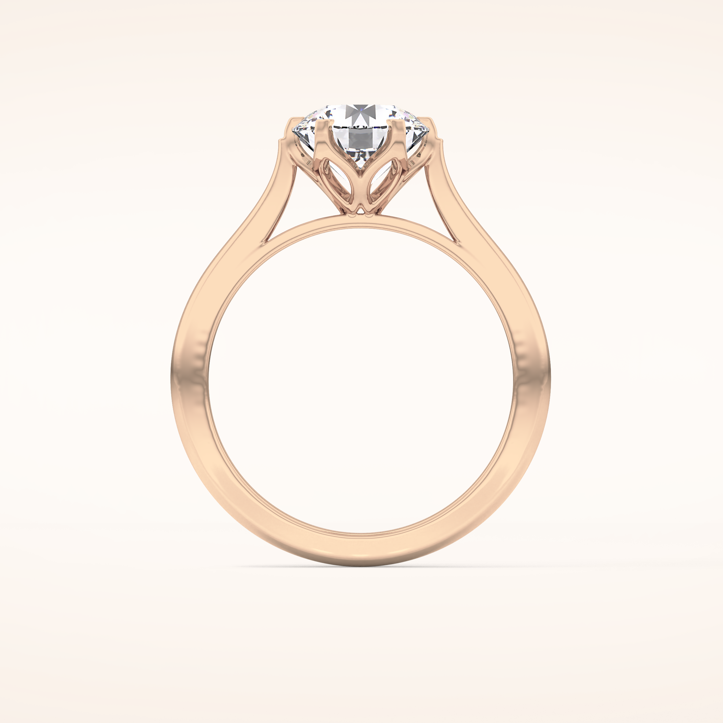 1.62 CT Round Shaped Solitaire Moissanite Engagement Ring