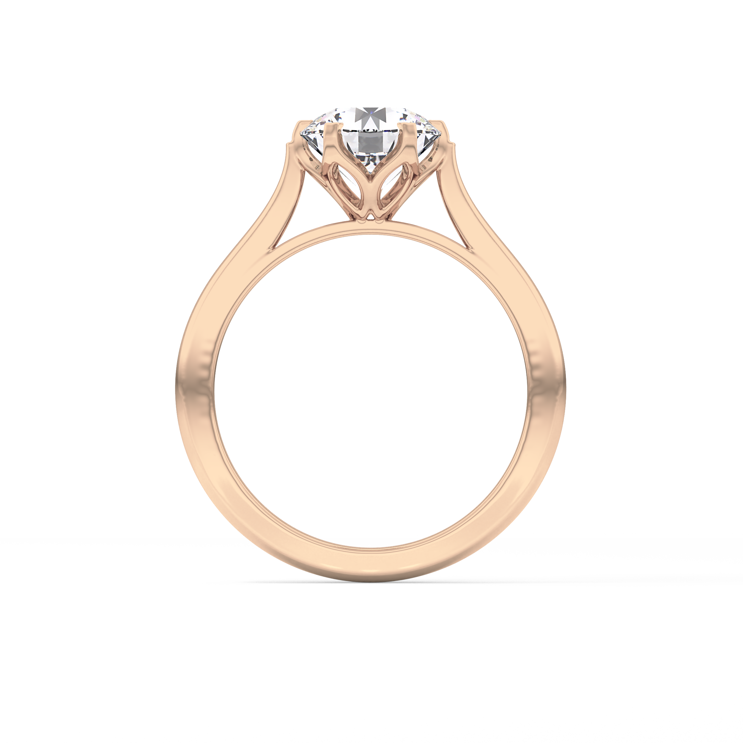 Round Solitaire Lab Grown Diamond Engagement Ring