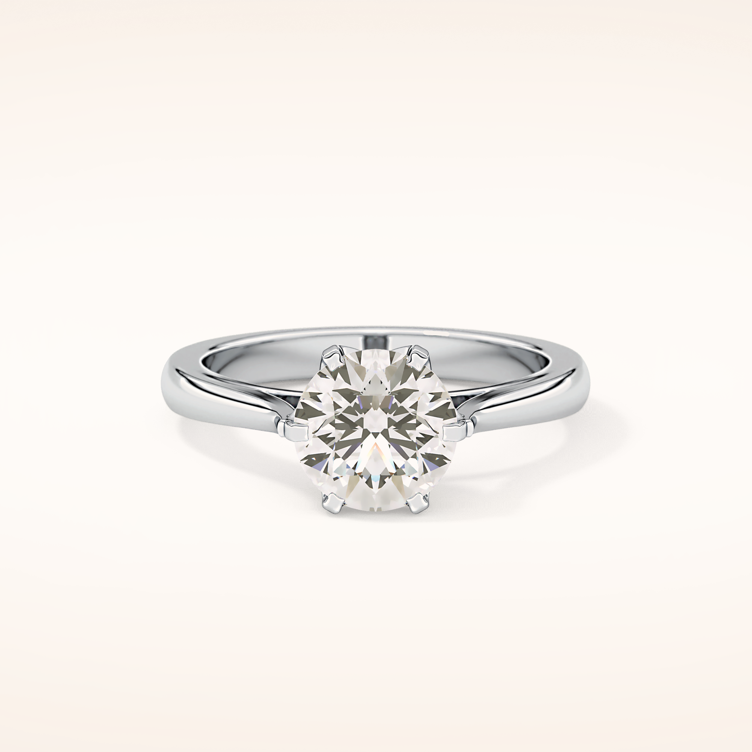 1.62 CT Round Shaped Solitaire Moissanite Engagement Ring