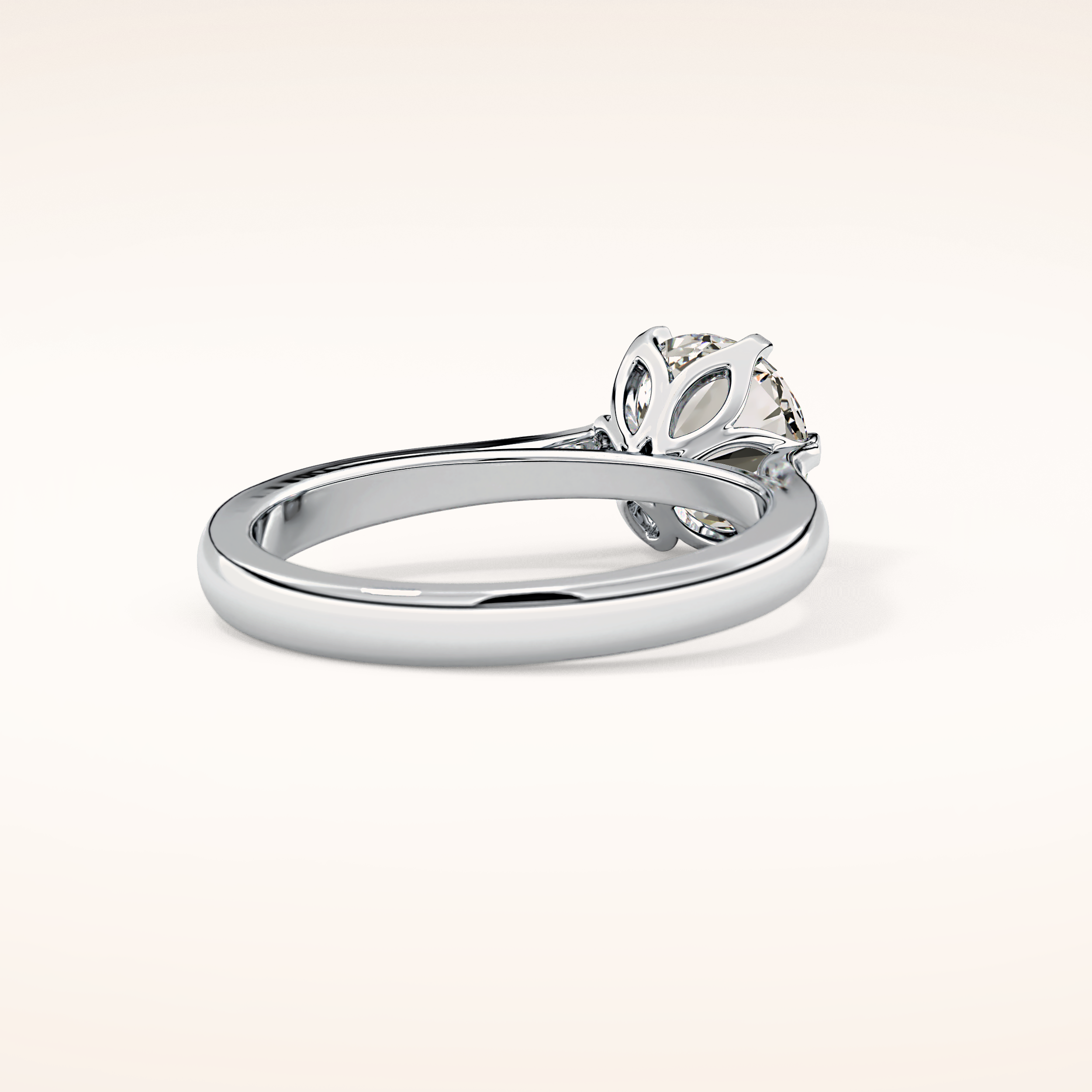 1.62 CT Round Shaped Solitaire Moissanite Engagement Ring