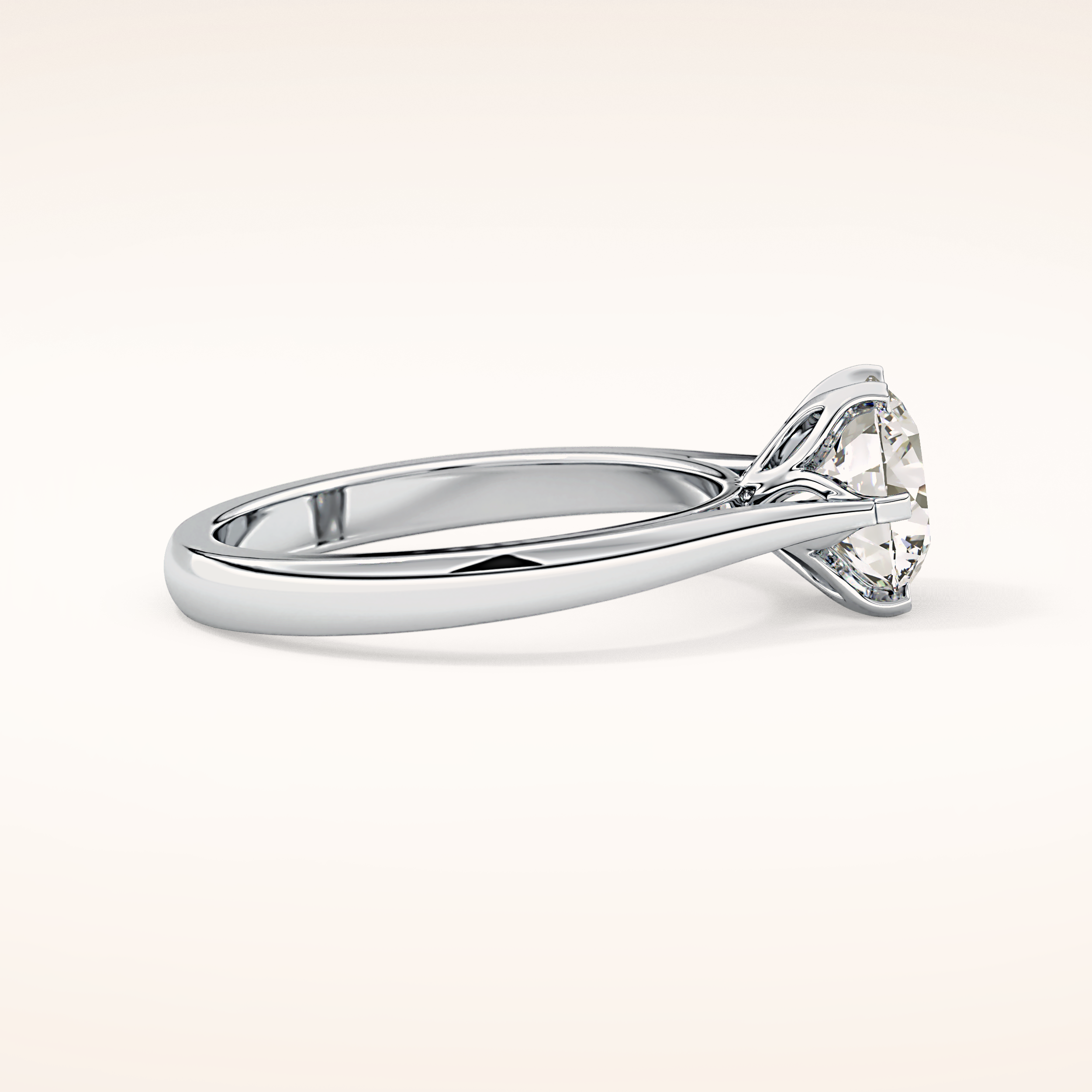 1.62 CT Round Shaped Solitaire Moissanite Engagement Ring