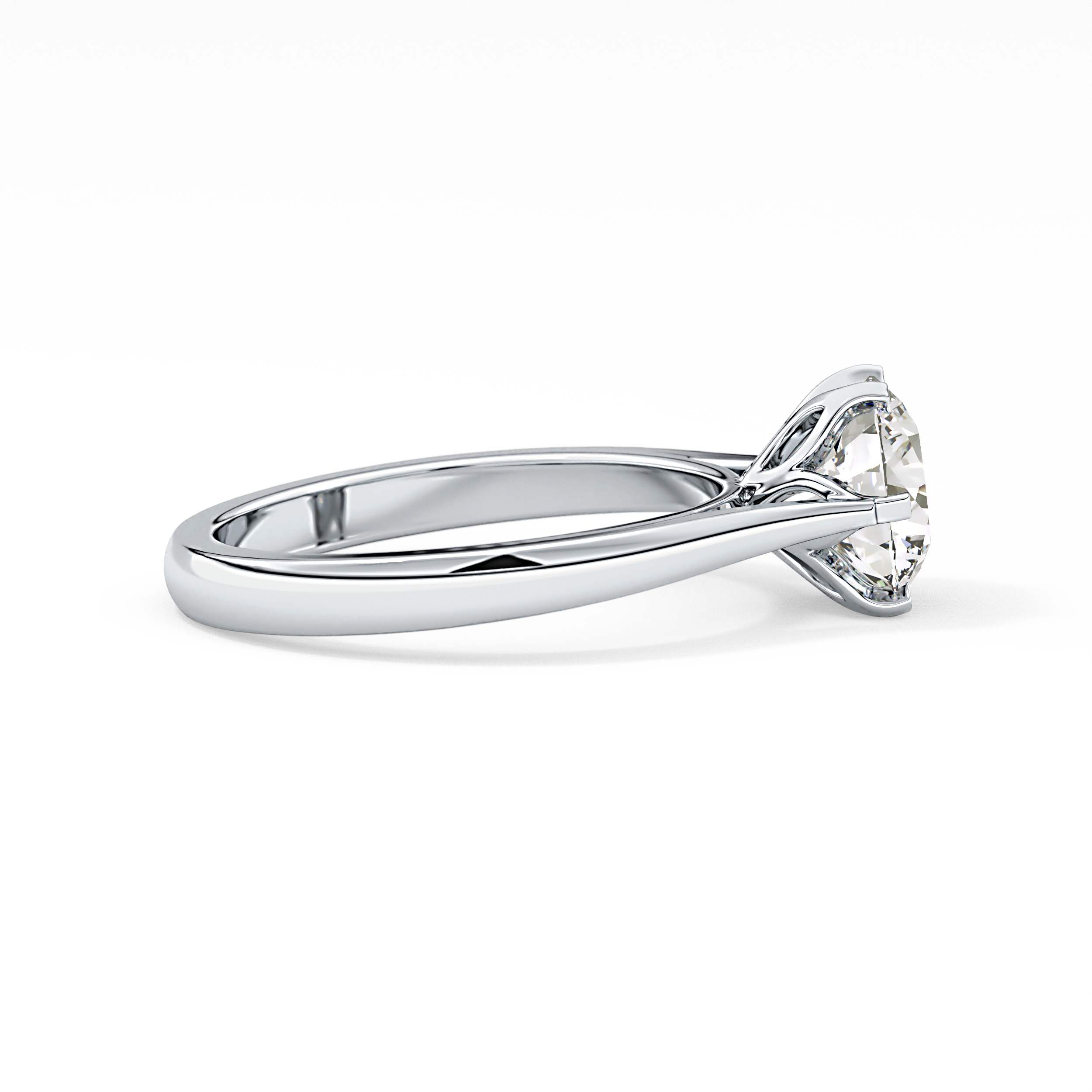 Round Solitaire Lab Grown Diamond Engagement Ring