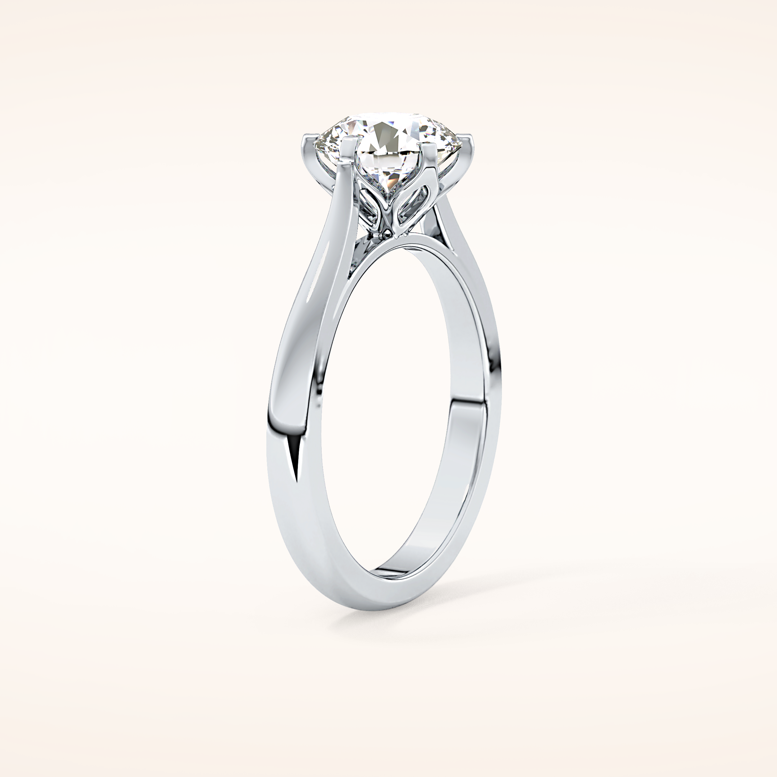 1.62 CT Round Shaped Solitaire Moissanite Engagement Ring