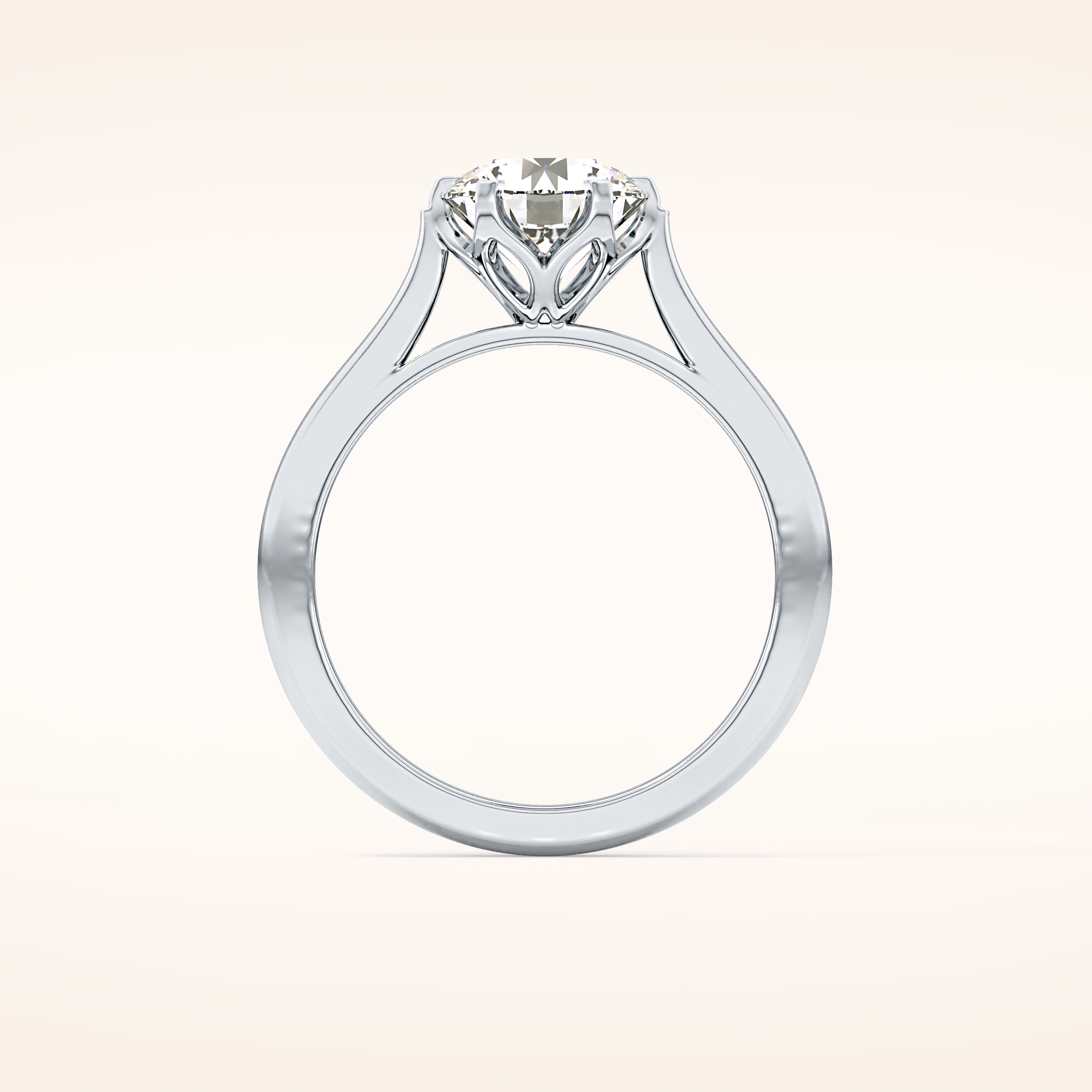 1.62 CT Round Shaped Solitaire Moissanite Engagement Ring