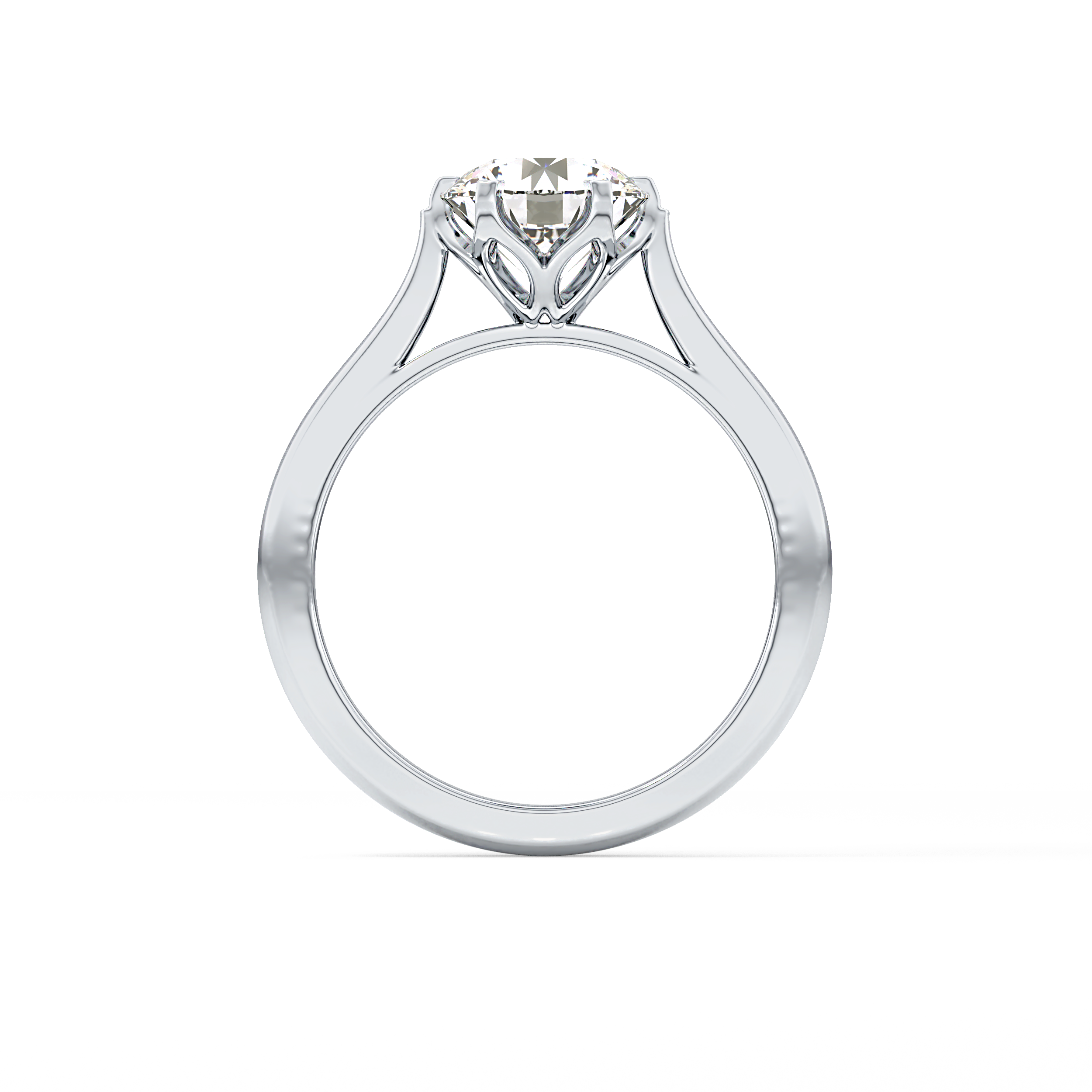Round Solitaire Lab Grown Diamond Engagement Ring