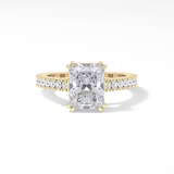 Emerald Pave Lab Grown Diamond Engagement Ring