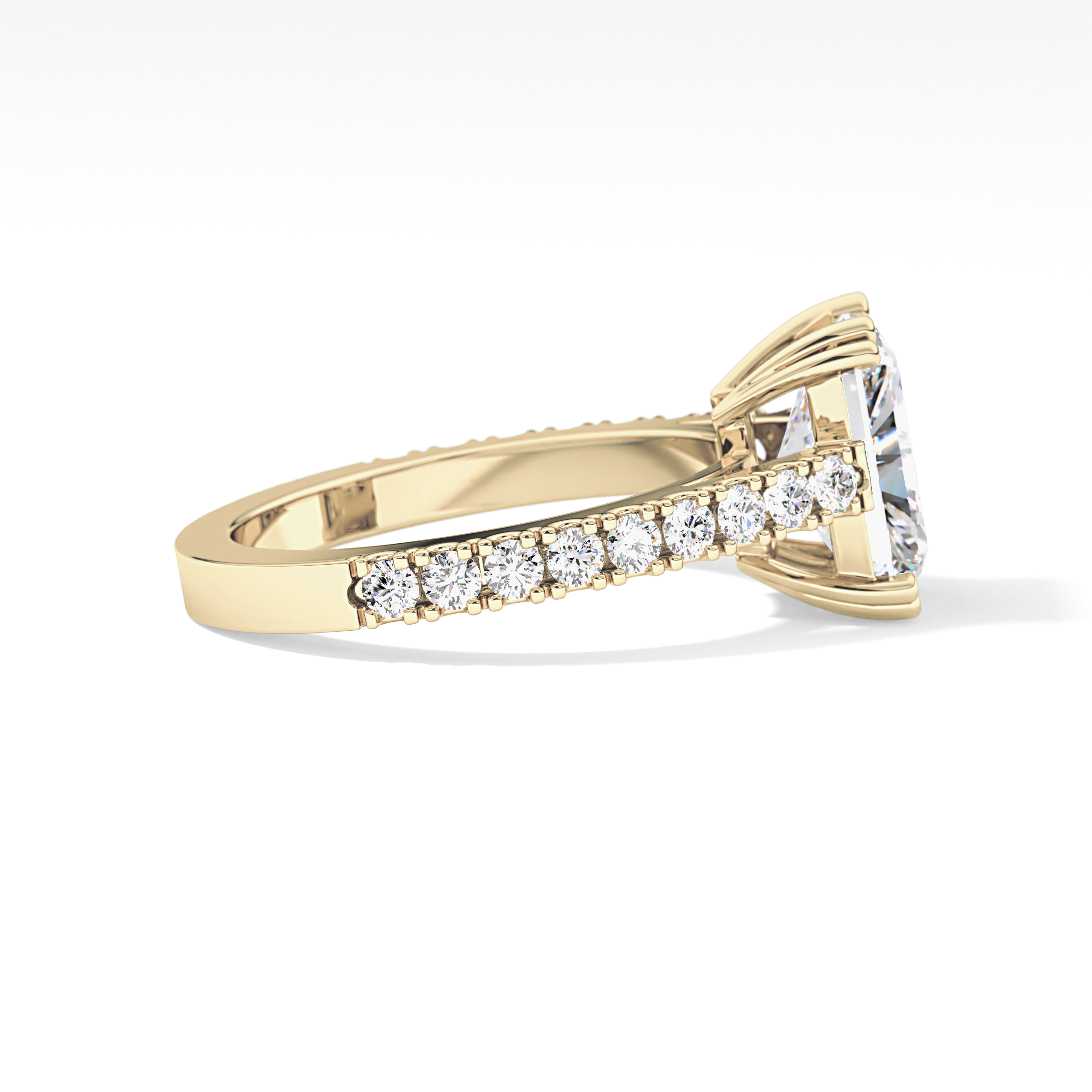 Emerald Pave Lab Grown Diamond Engagement Ring