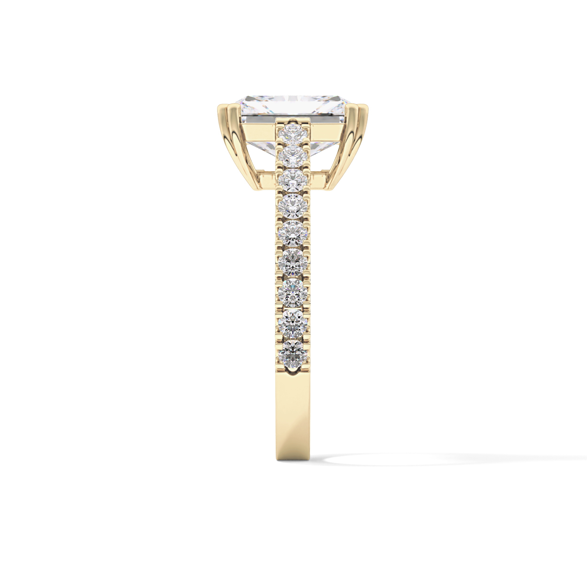 Emerald Pave Lab Grown Diamond Engagement Ring
