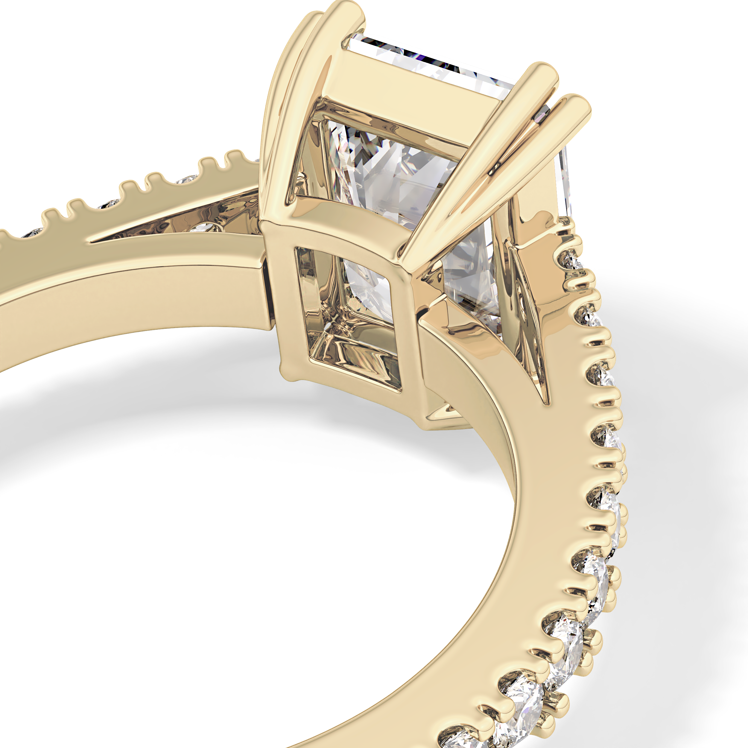 Emerald Pave Lab Grown Diamond Engagement Ring