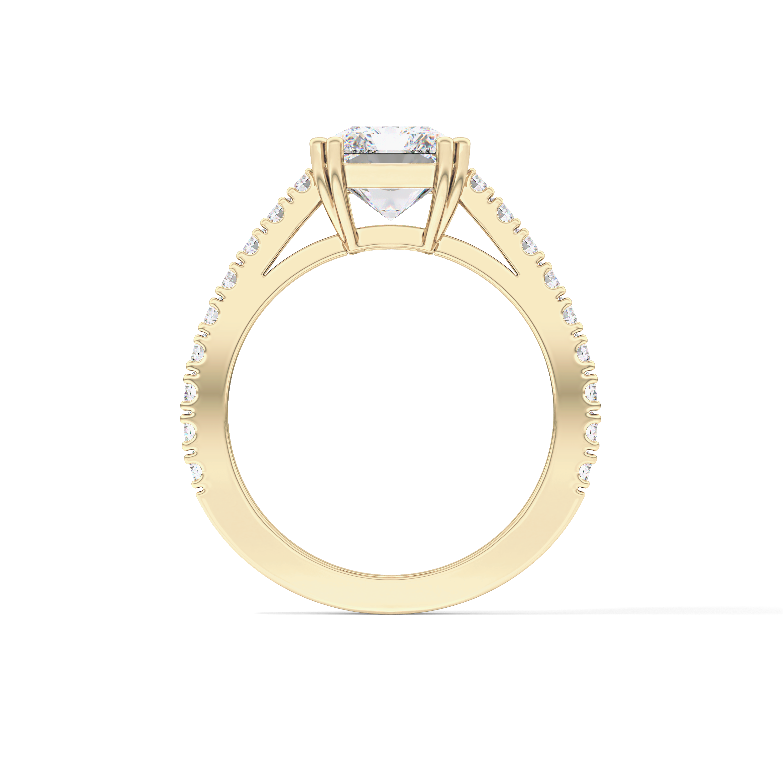 Emerald Pave Lab Grown Diamond Engagement Ring