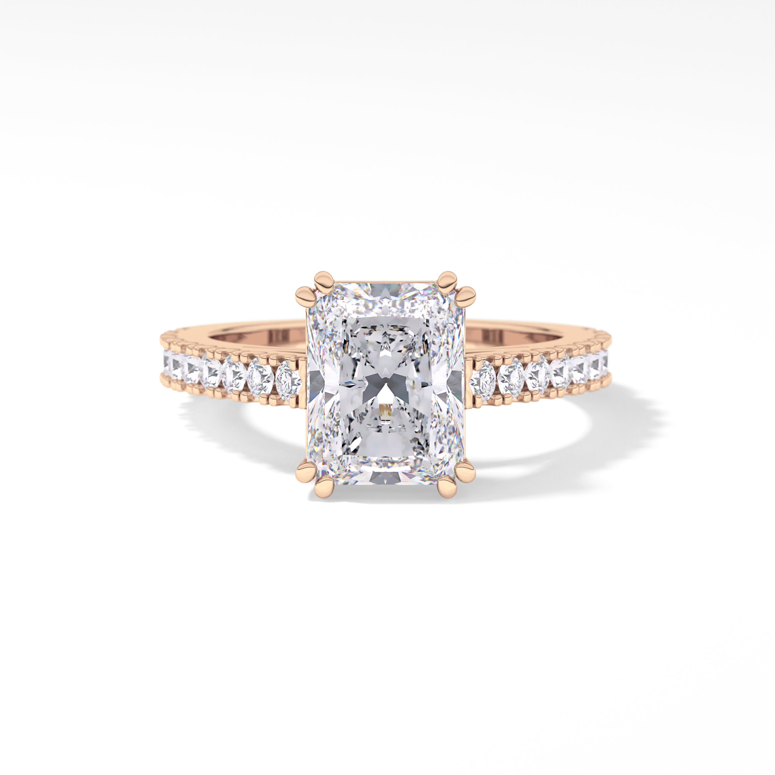 Emerald Pave Lab Grown Diamond Engagement Ring
