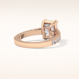 3.03 CT Emerald Shaped Pave Moissanite Engagement Ring