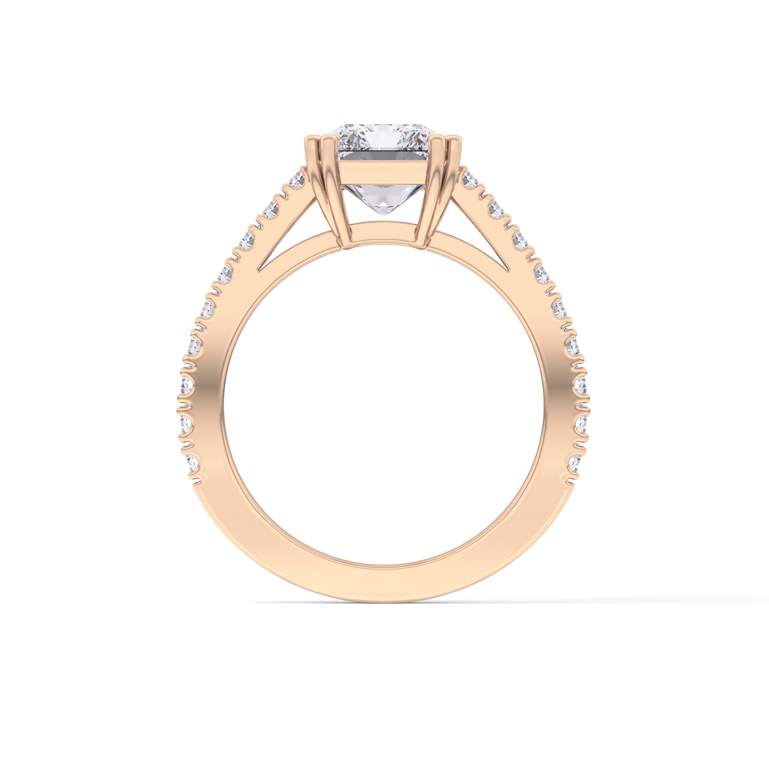 Emerald Pave Lab Grown Diamond Engagement Ring