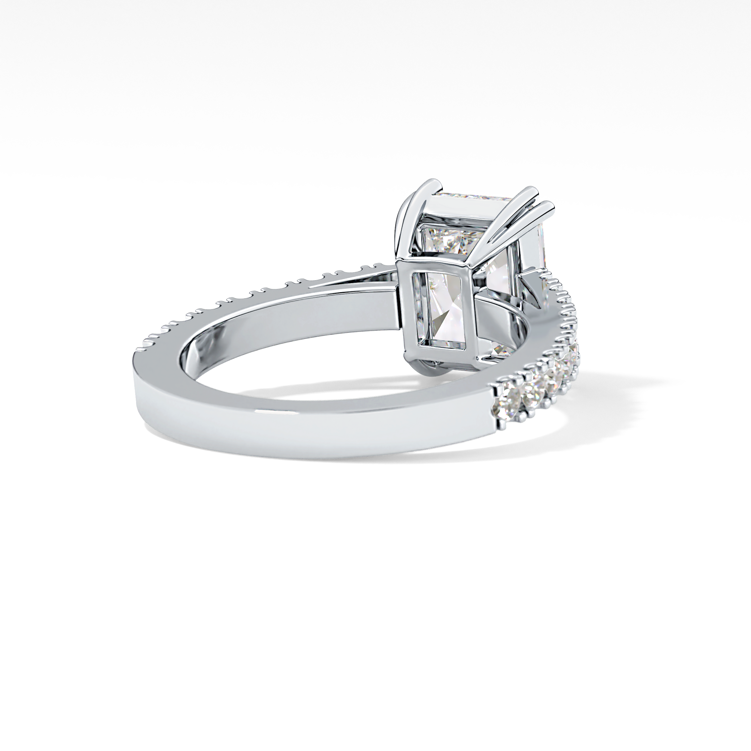 Emerald Pave Lab Grown Diamond Engagement Ring