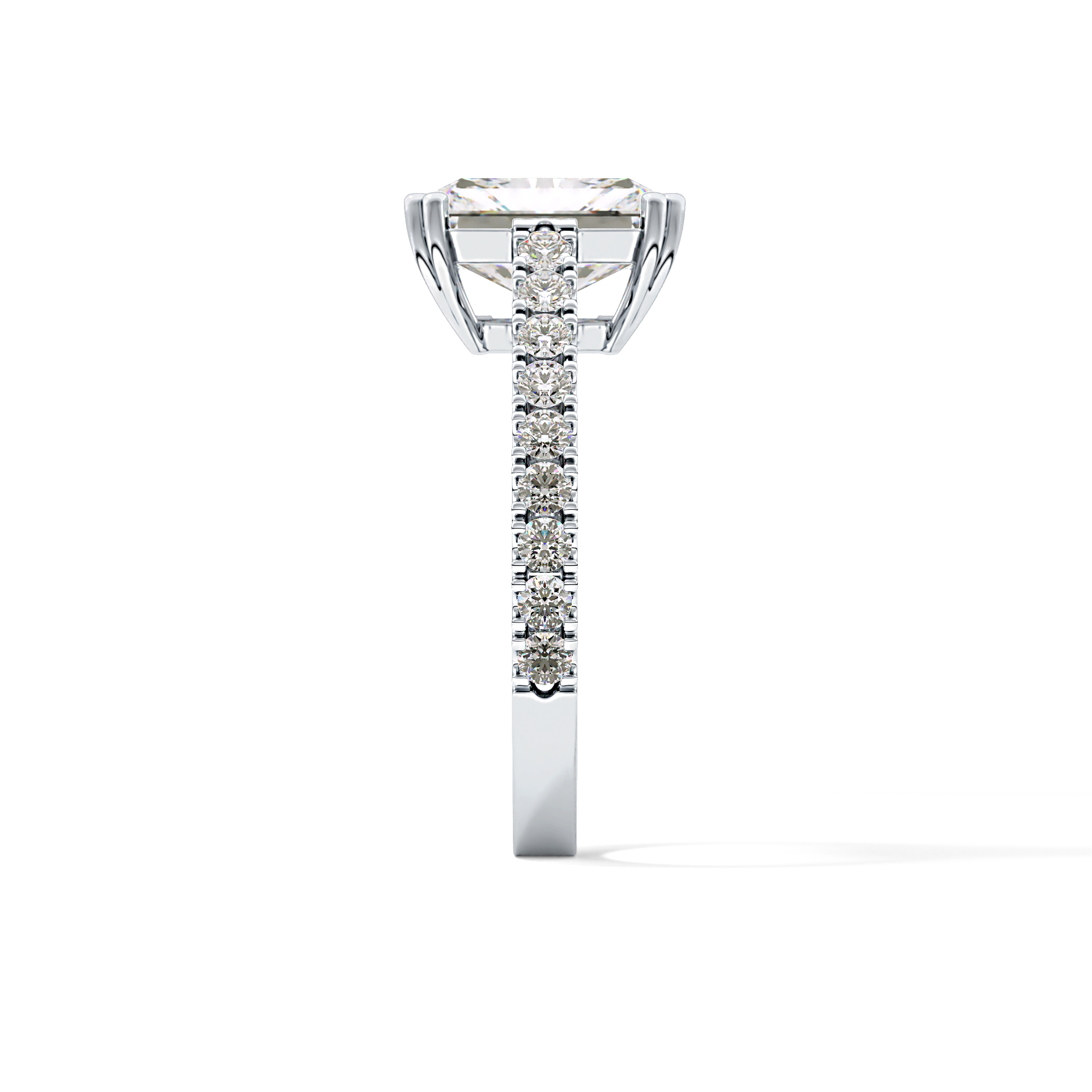 Emerald Pave Lab Grown Diamond Engagement Ring