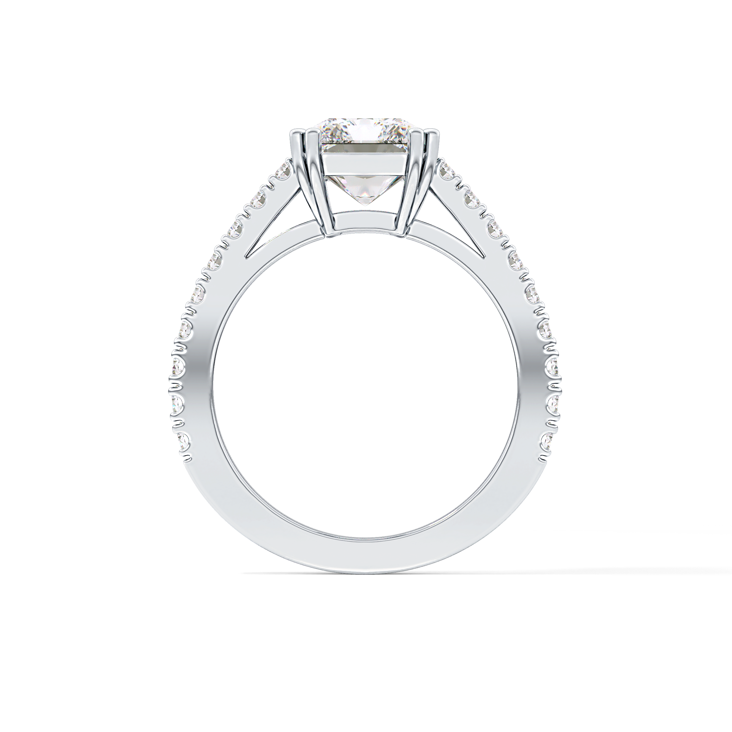 Emerald Pave Lab Grown Diamond Engagement Ring