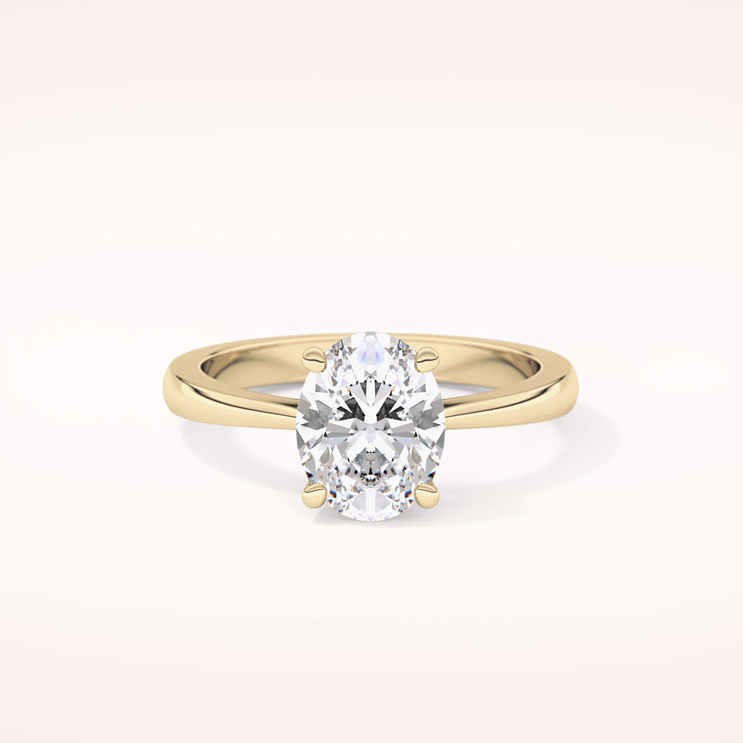 1.67 CT Oval Shaped Solitaire Moissanite Engagement Ring