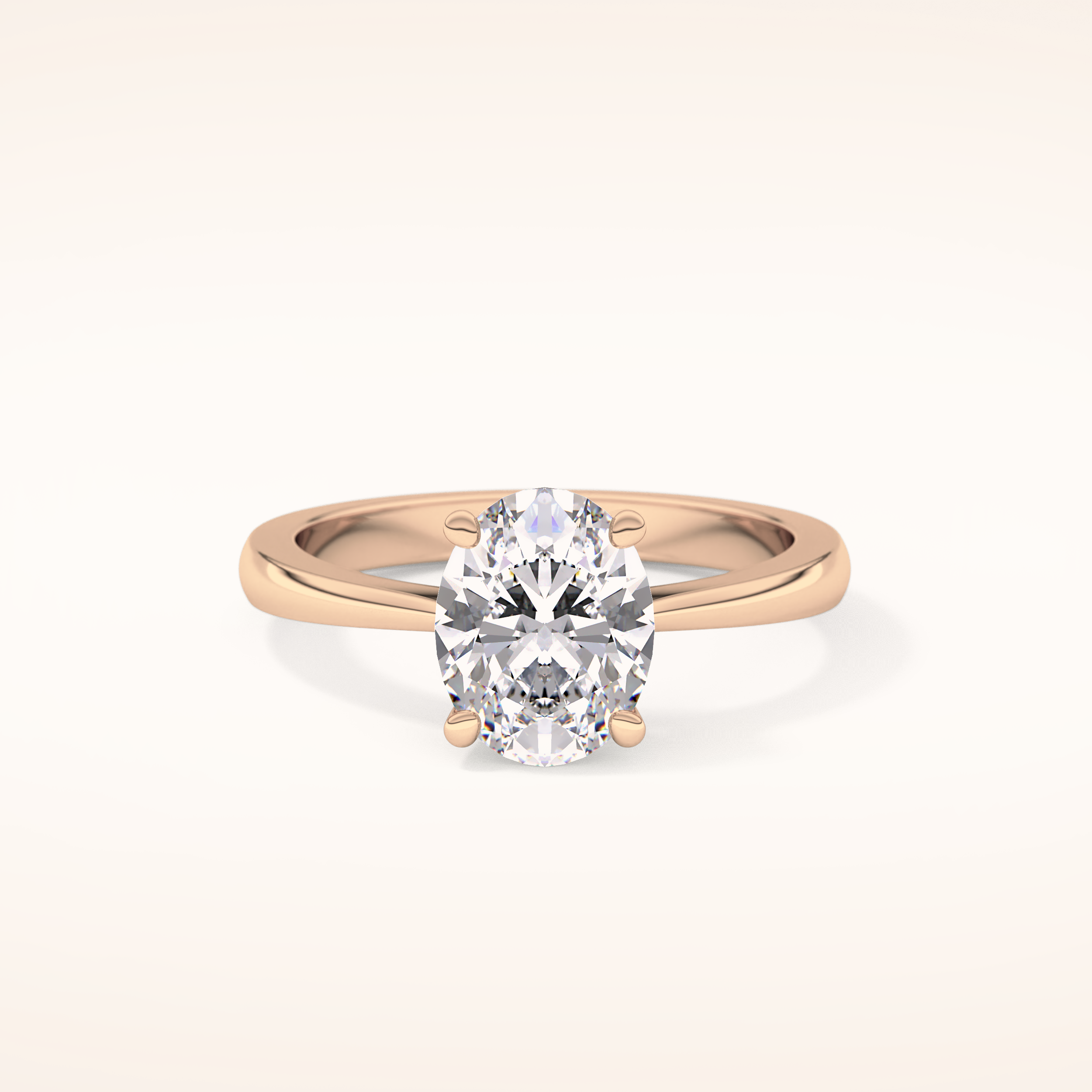 1.67 CT Oval Shaped Solitaire Moissanite Engagement Ring