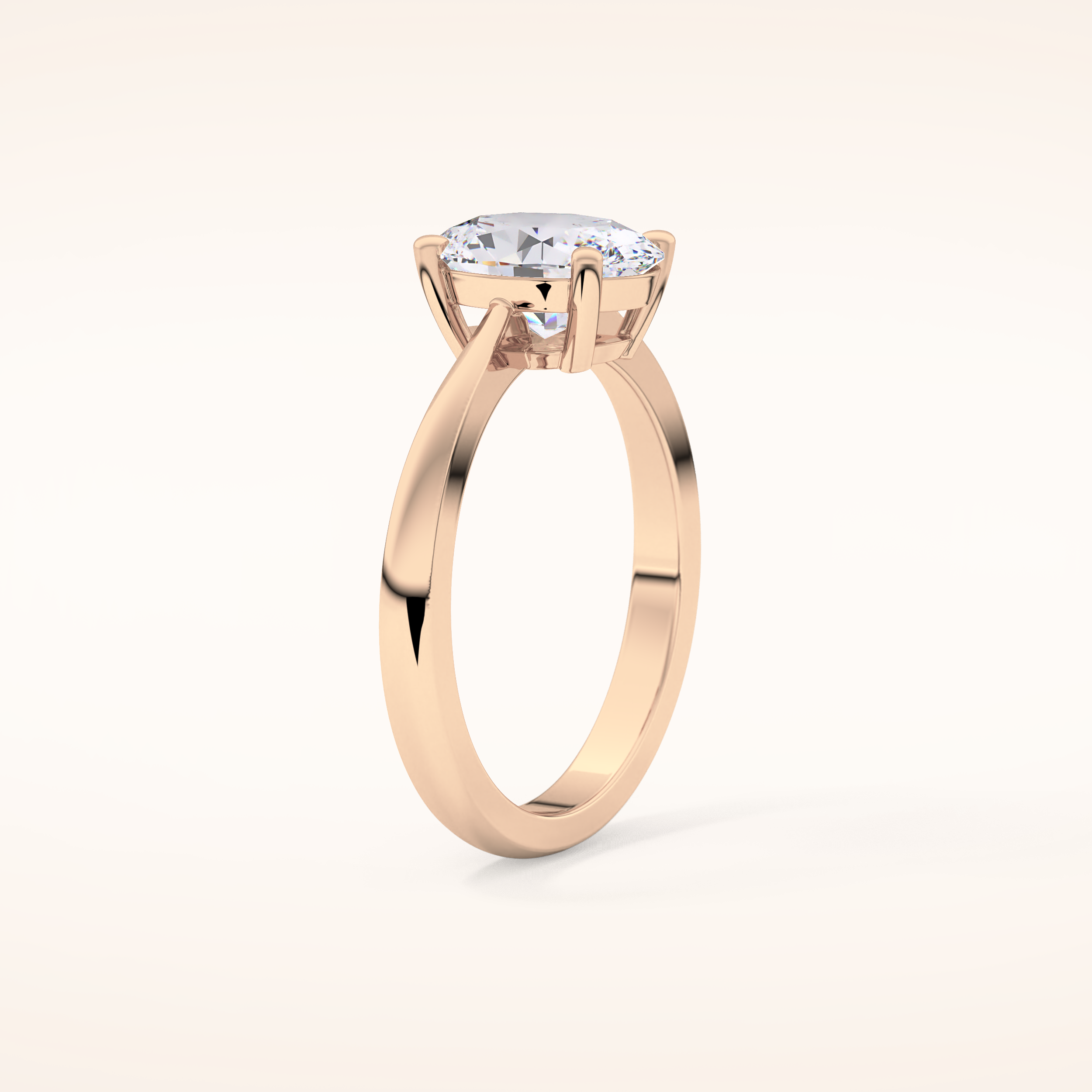 1.67 CT Oval Shaped Solitaire Moissanite Engagement Ring