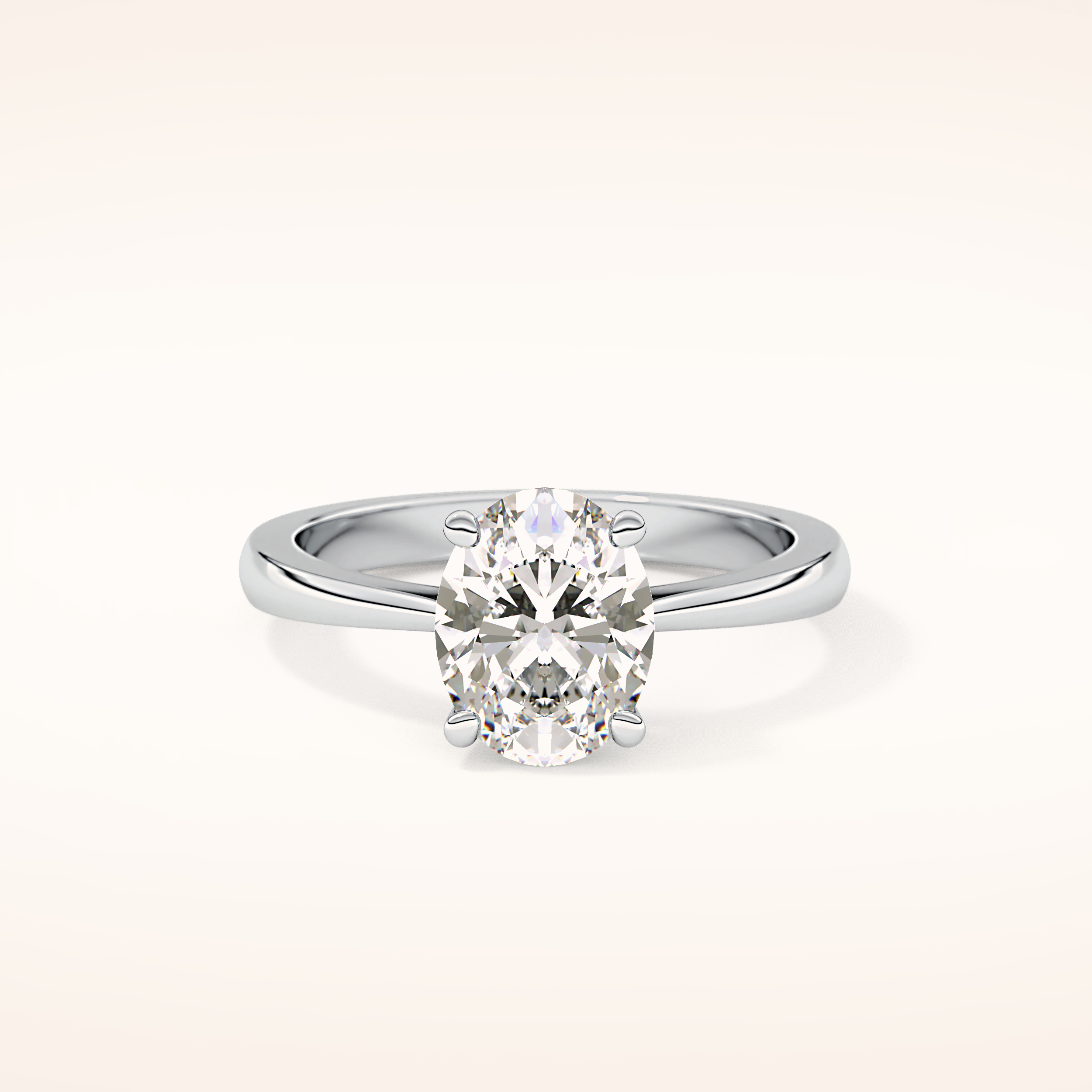 1.67 CT Oval Shaped Solitaire Moissanite Engagement Ring