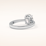 1.67 CT Oval Shaped Solitaire Moissanite Engagement Ring