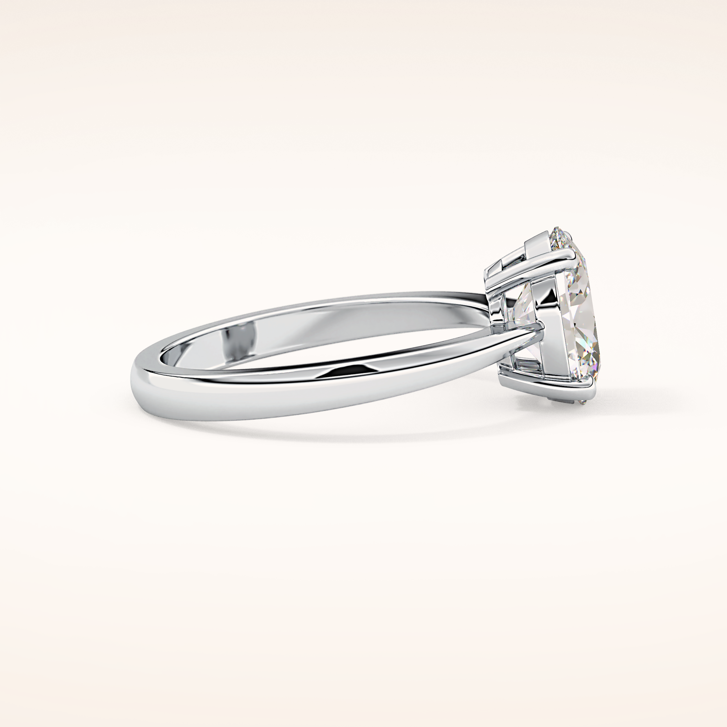 1.67 CT Oval Shaped Solitaire Moissanite Engagement Ring