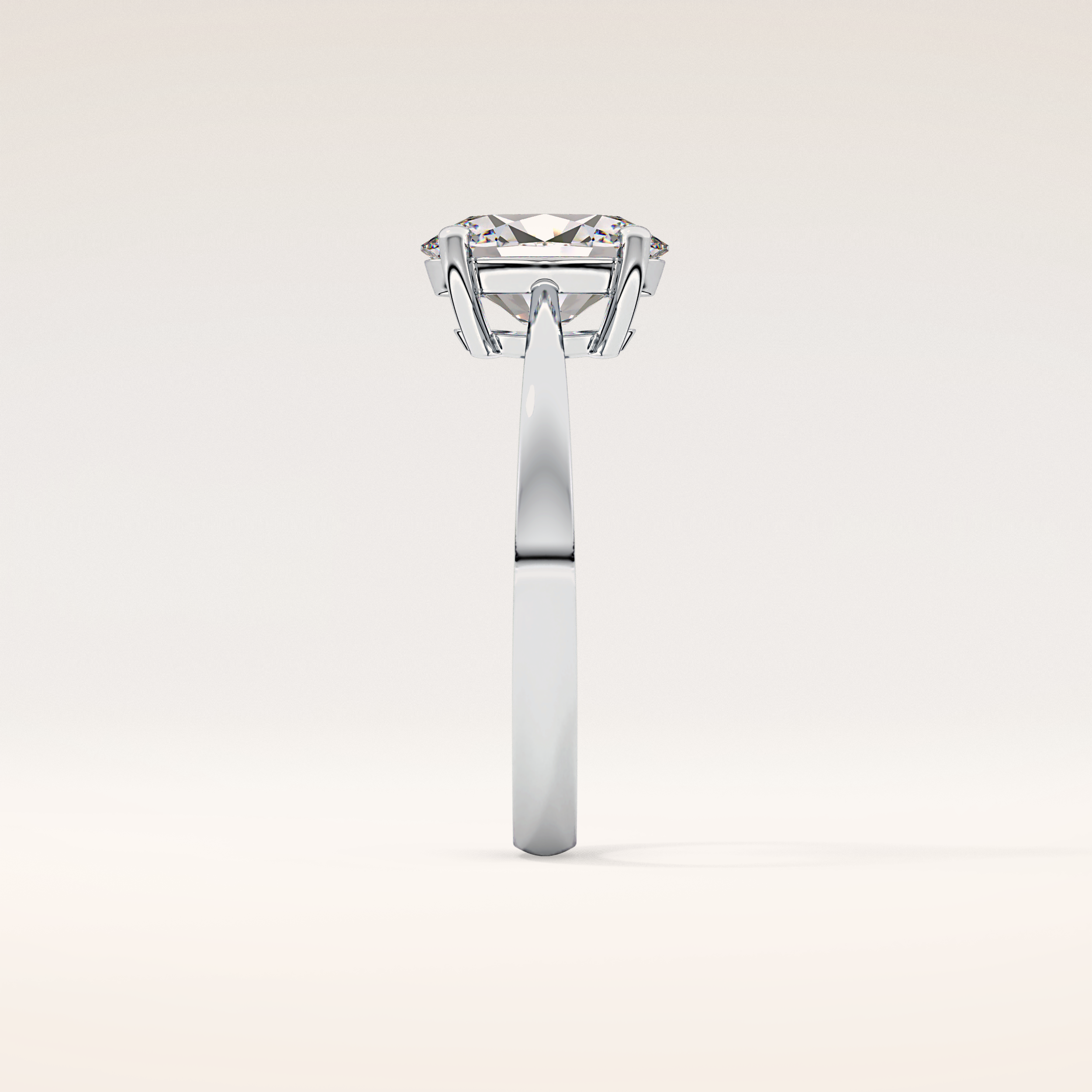 1.67 CT Oval Shaped Solitaire Moissanite Engagement Ring