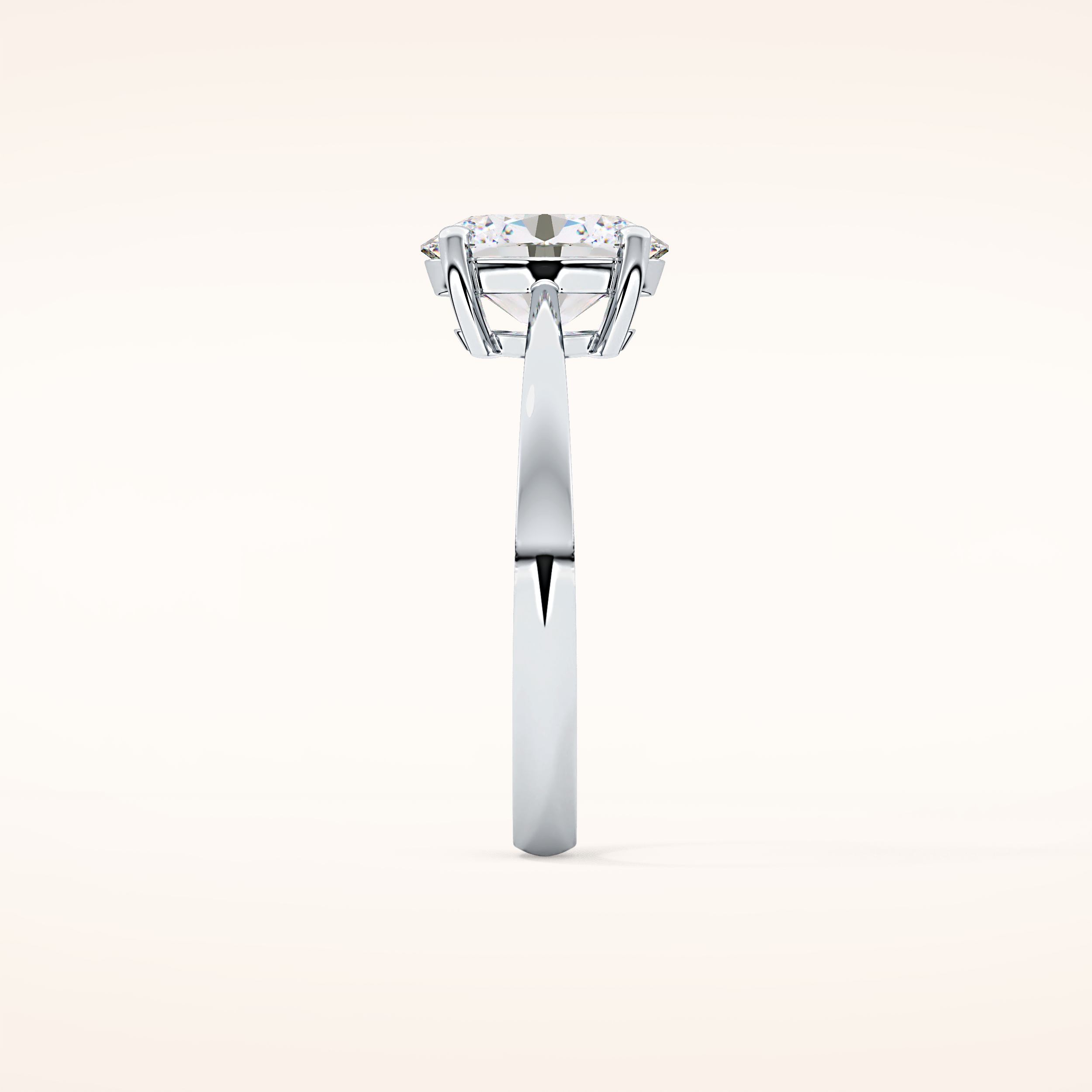 1.67 CT Oval Shaped Solitaire Moissanite Engagement Ring