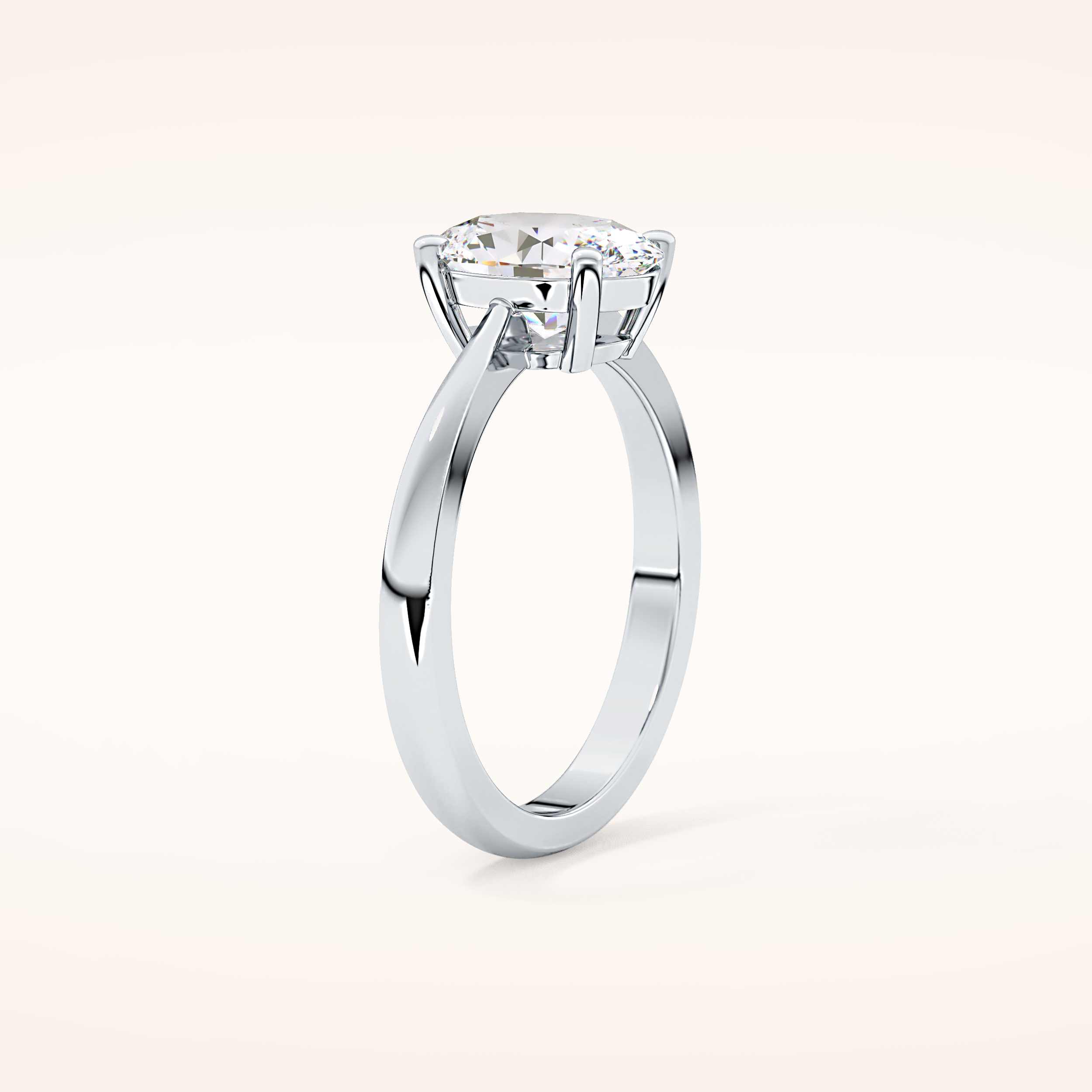 1.67 CT Oval Shaped Solitaire Moissanite Engagement Ring