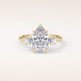 2.84 CT Pear Shaped Three Stone Moissanite Engagement Ring