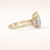 2.84 CT Pear Shaped Three Stone Moissanite Engagement Ring