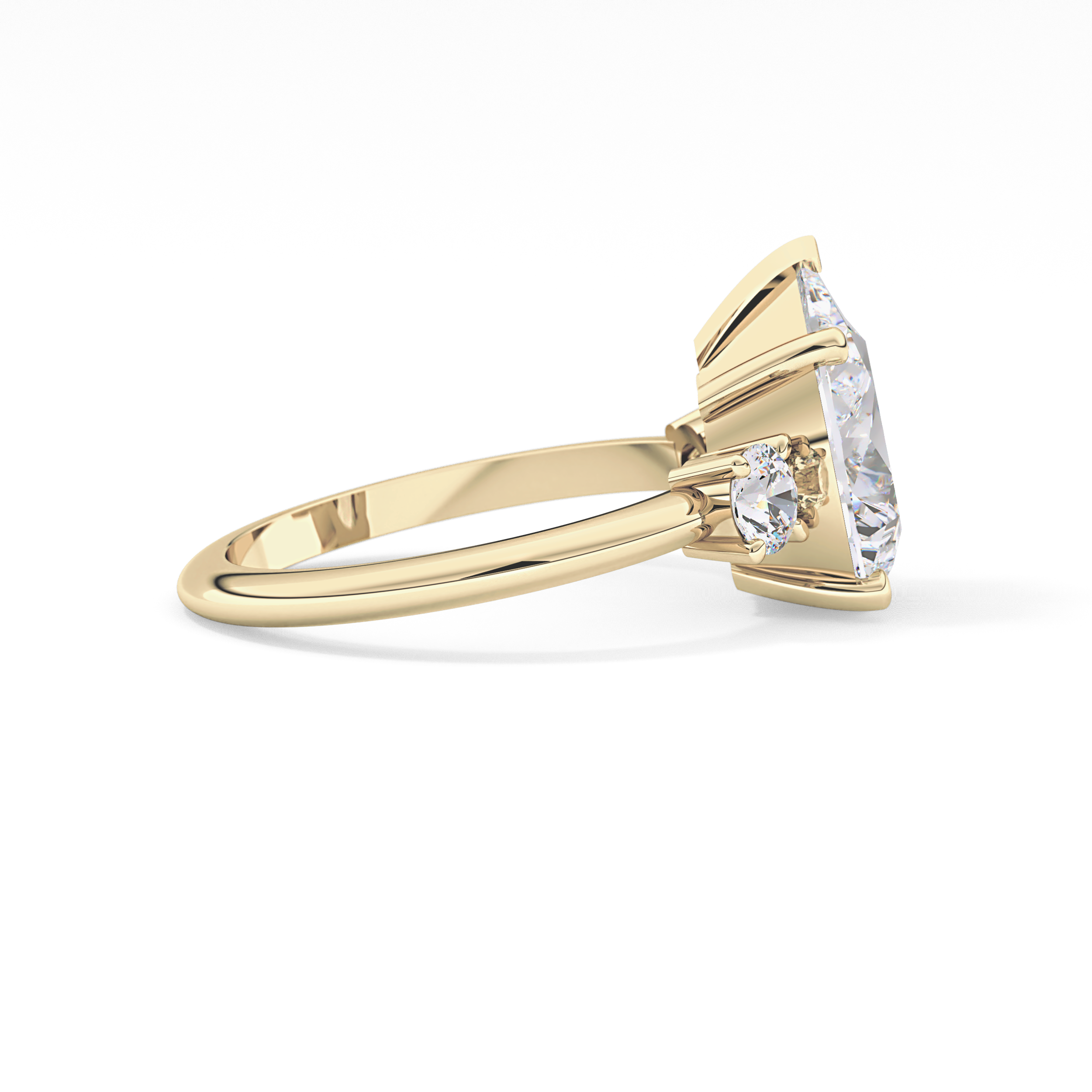 Pear Three Stone Lab Grown Diamond Engagement Ring