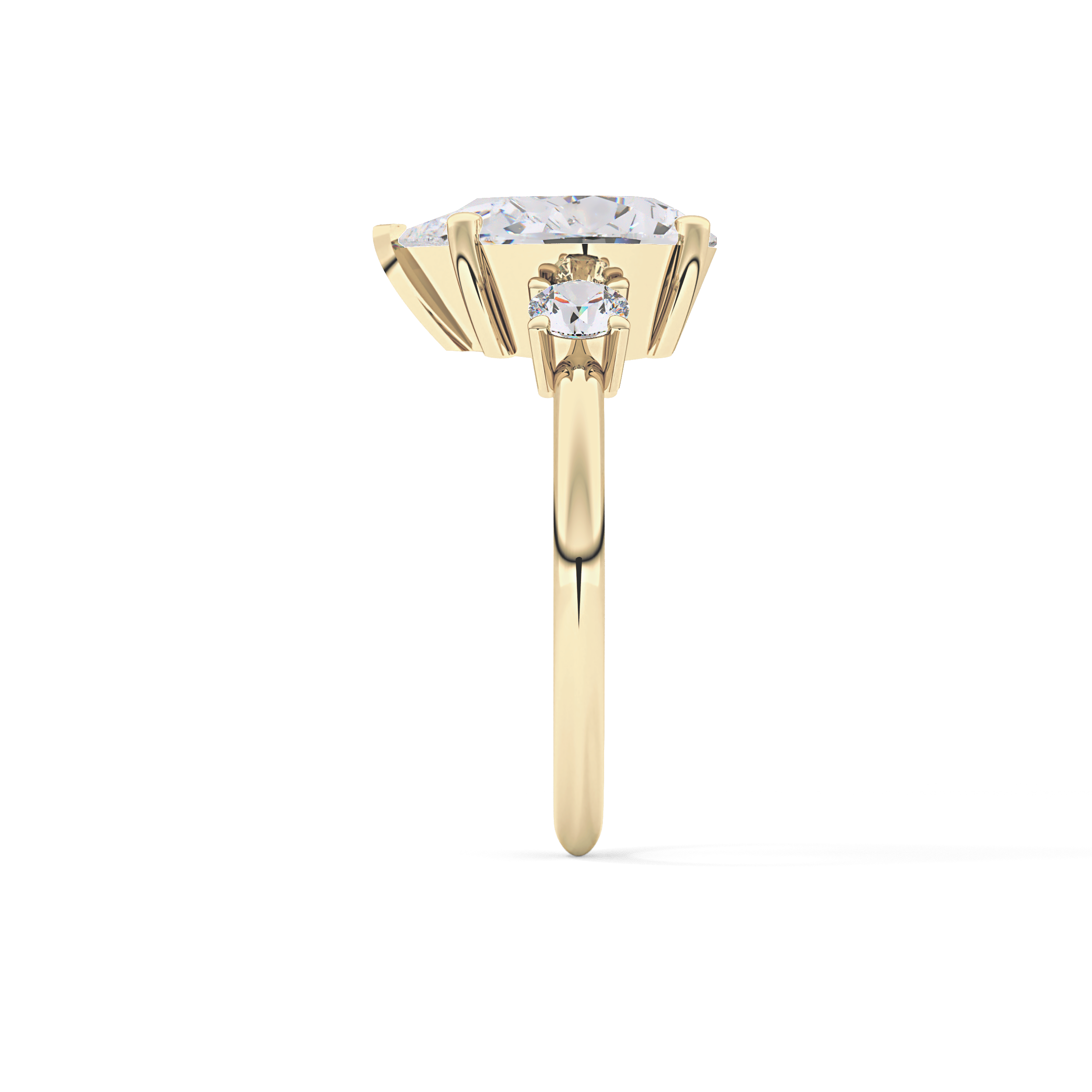 Pear Three Stone Lab Grown Diamond Engagement Ring