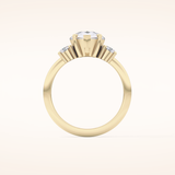 2.84 CT Pear Shaped Three Stone Moissanite Engagement Ring